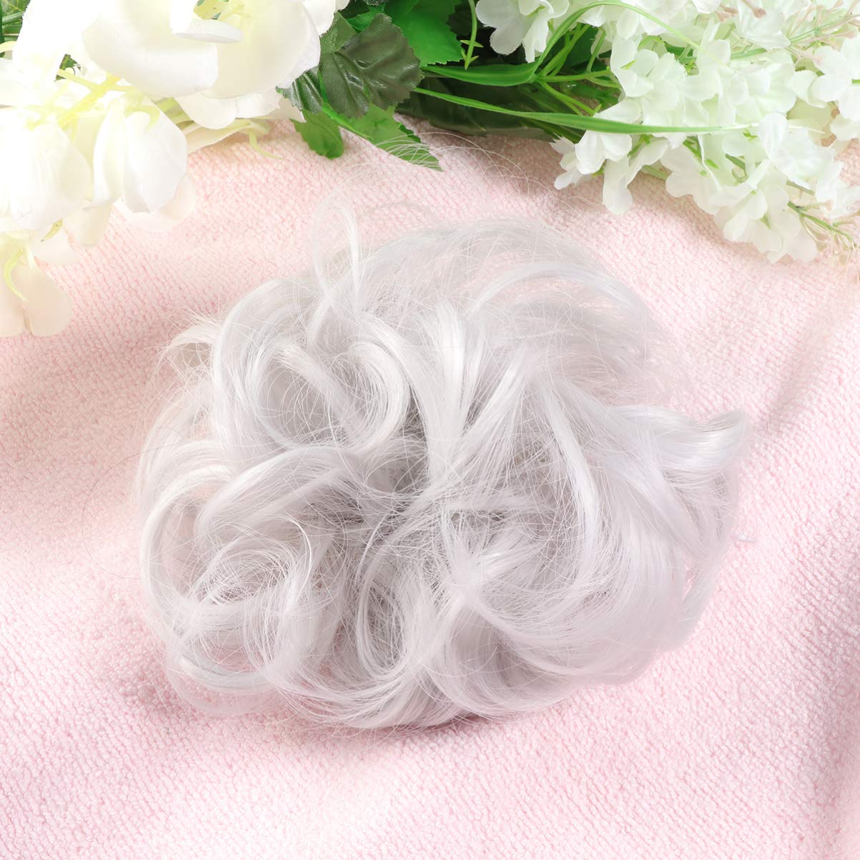 Beaupretty Synthetic Wavy Curly Messy Donut Chignon Hair Bun Extensions - Clip-in Ponytail Hairpiece for Women & Girls - Perfect for Parties, Weddings, Cosplay & Everyday Styling