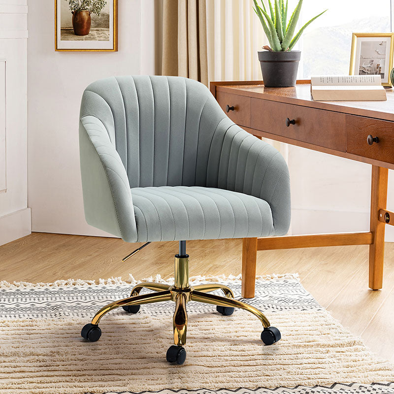 Luxury Velvet Office Chair - Ergonomic Desk Chair with Adjustable Height for Home & Workspace - Perfect for Remote Work, Gaming & Study