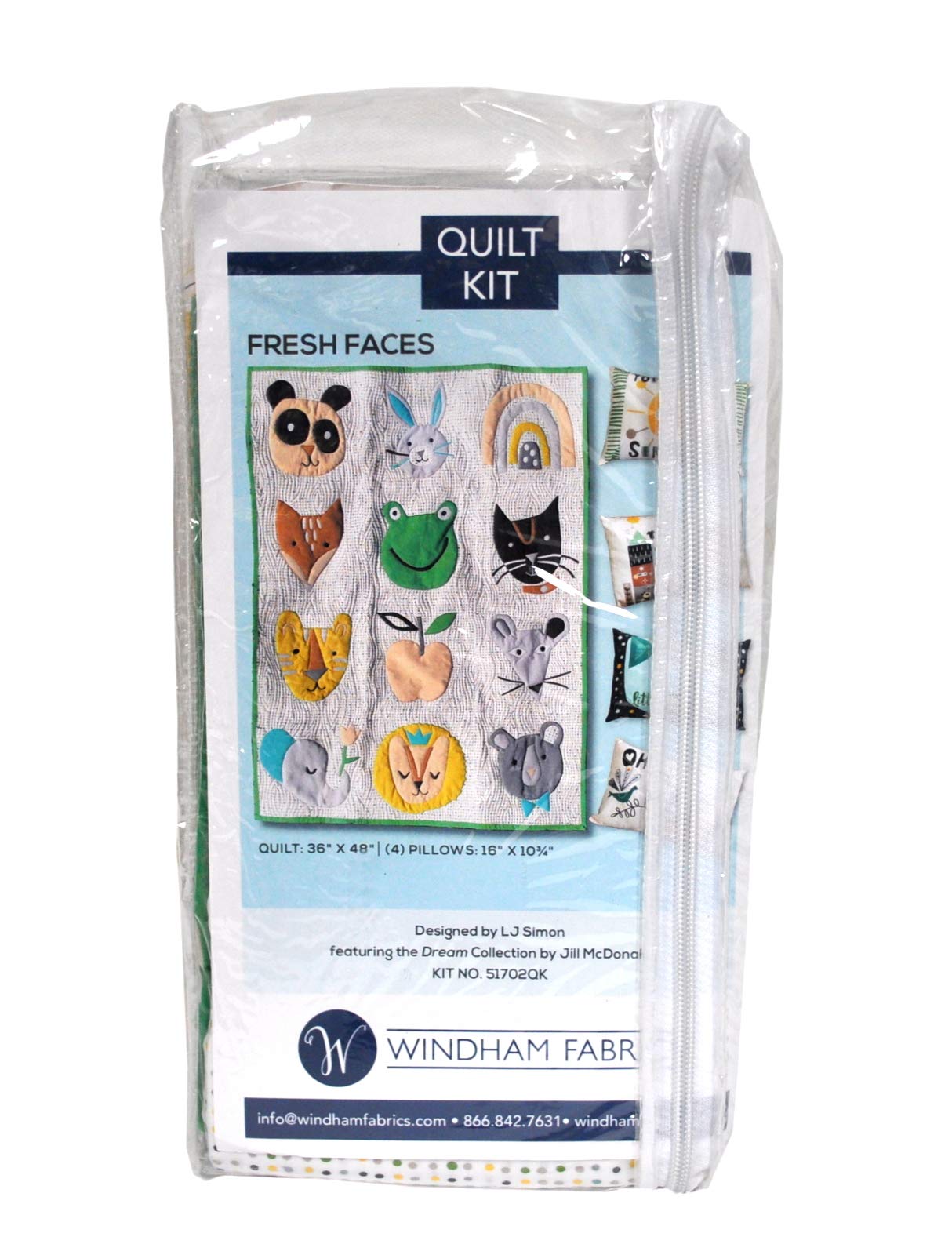Fresh Faces Quilt Kit with 4 Matching Pillow Covers - Complete Pattern, Fabric, Top & Binding Supplies for DIY Quilting Projects | Perfect for Home Decor, Bedroom Makeovers & Cozy Gift Ideas