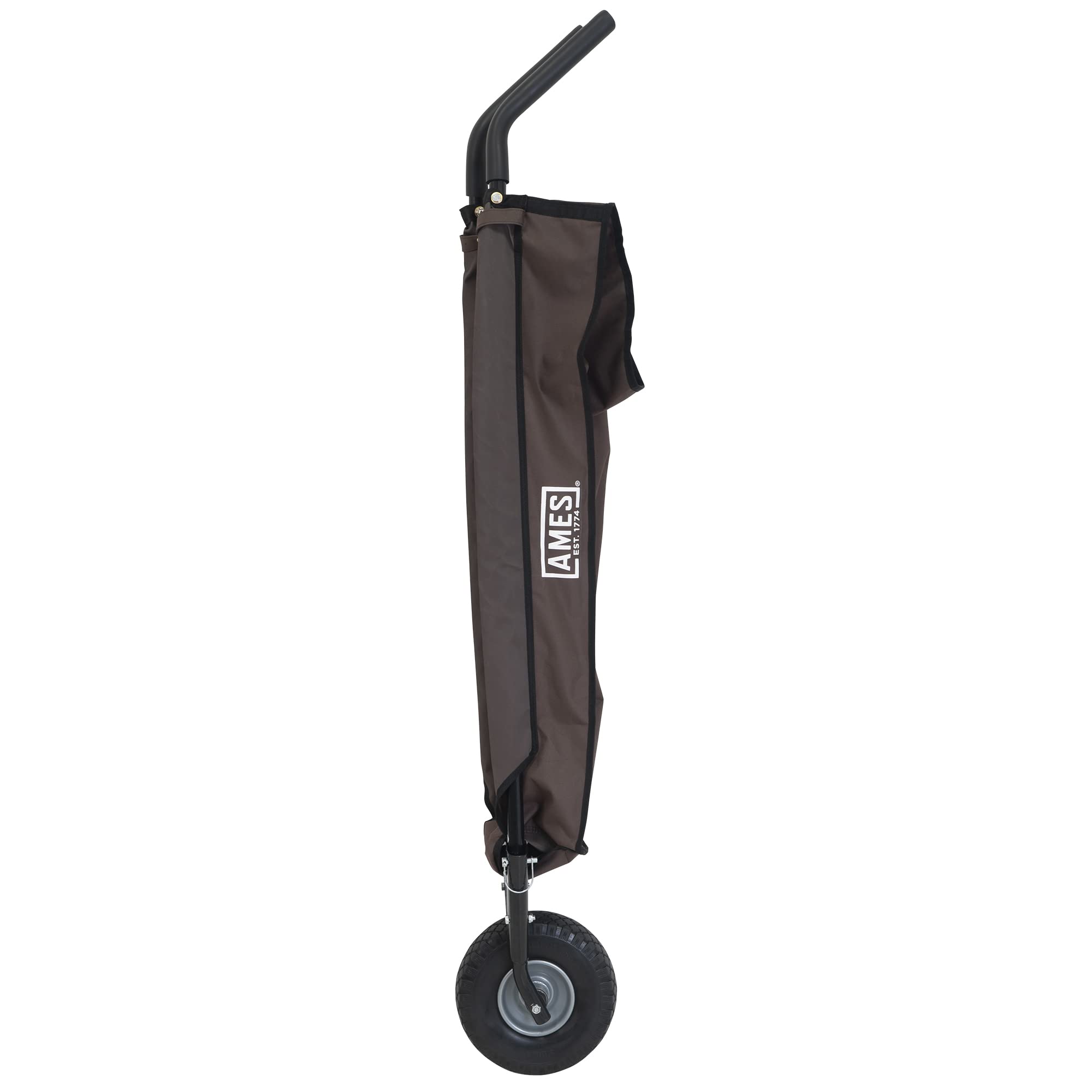 AMES Heavy Duty Folding Wheelbarrow - Lightweight Single Tire Yard Cart for Garden, Lawn & Landscaping - Perfect for Transporting Leaves, Mulch, Soil & Gardening Supplies