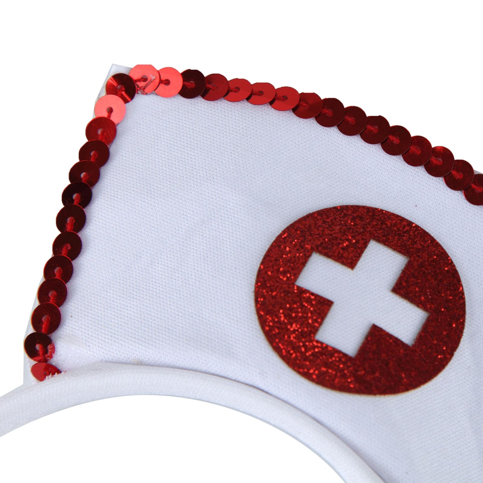 Soochat Nurse Hat Headband with Red Cross - Nurse Graduation Cap, Halloween Costume Accessory for Cosplay, Medical Role Play & Nursing School Events