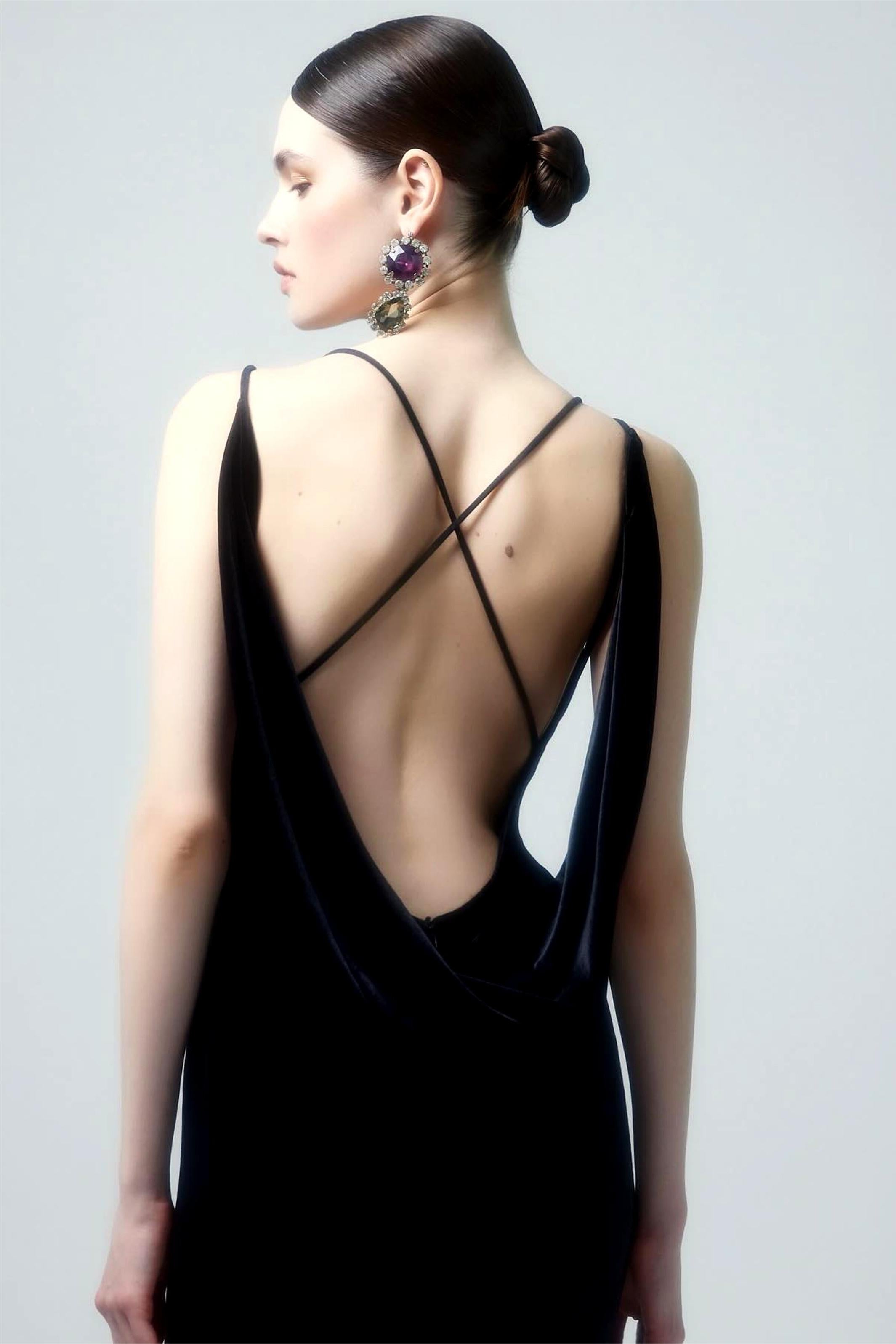 3D Floral Velvet Sleeveless Maxi Dress for Women - Elegant Evening Gown for Parties, Weddings & Special Occasions