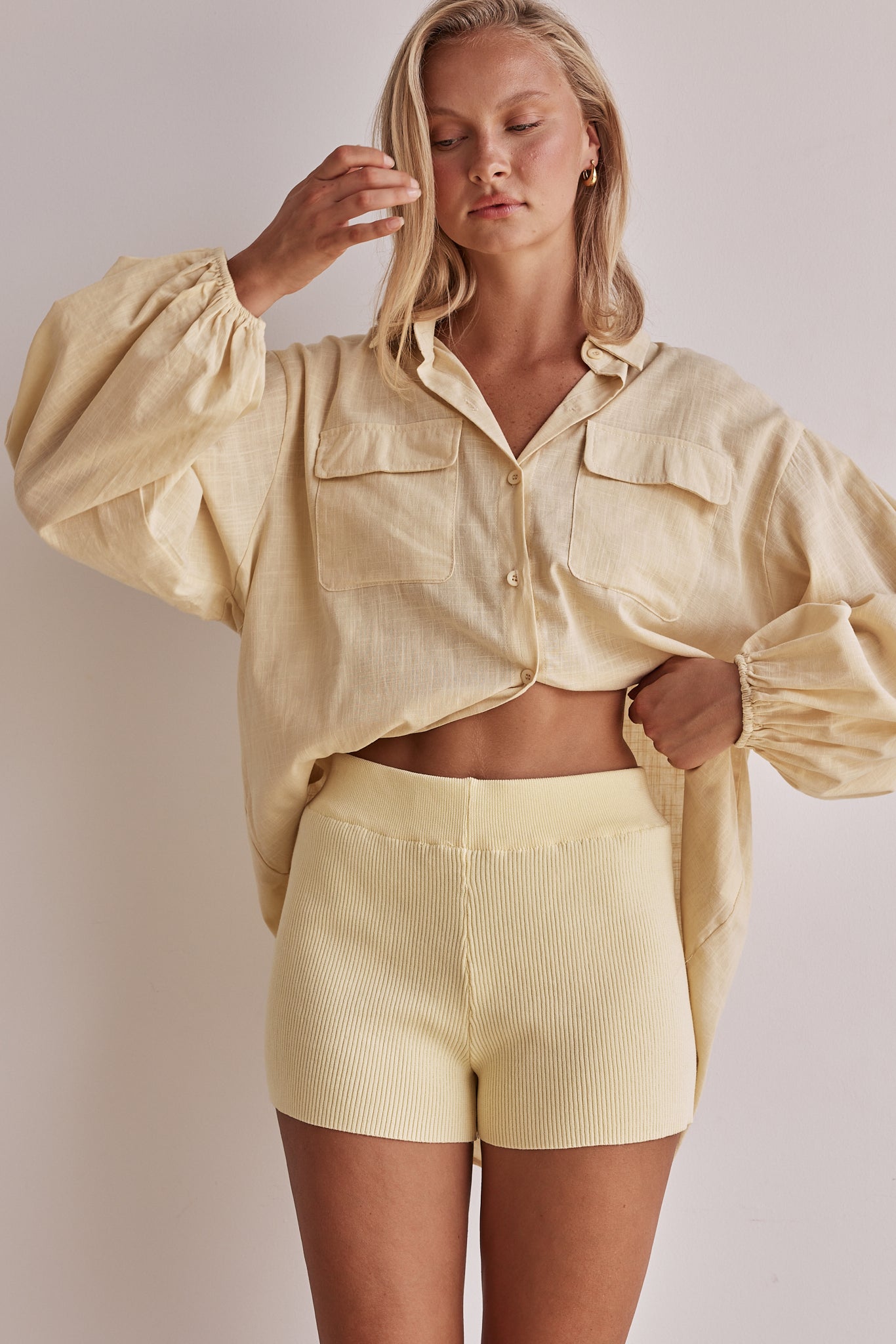 Bumble Knit Shorts for Women - Soft & Comfortable Yellow Casual Shorts | Perfect for Summer, Beach, and Lounge Wear