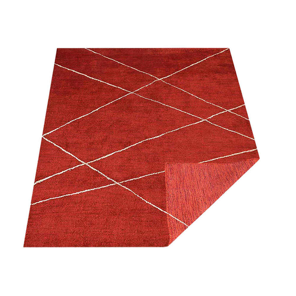Hand Knotted Chevron Area Rug - Premium Wool Living Room Rug for Home Decor, Bedroom & Office