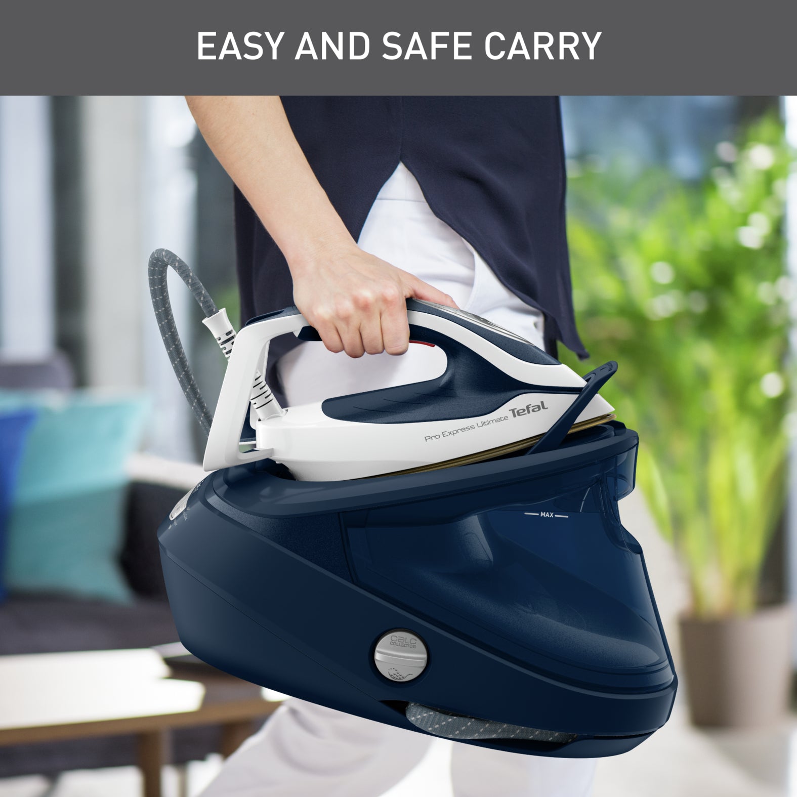 Tefal Pro Express Ultimate II GV9720 Steam Generator Iron - Powerful 3000W, 9-Bar Pressure, Continuous Steam - Perfect for Professional Ironing & Heavy Fabrics