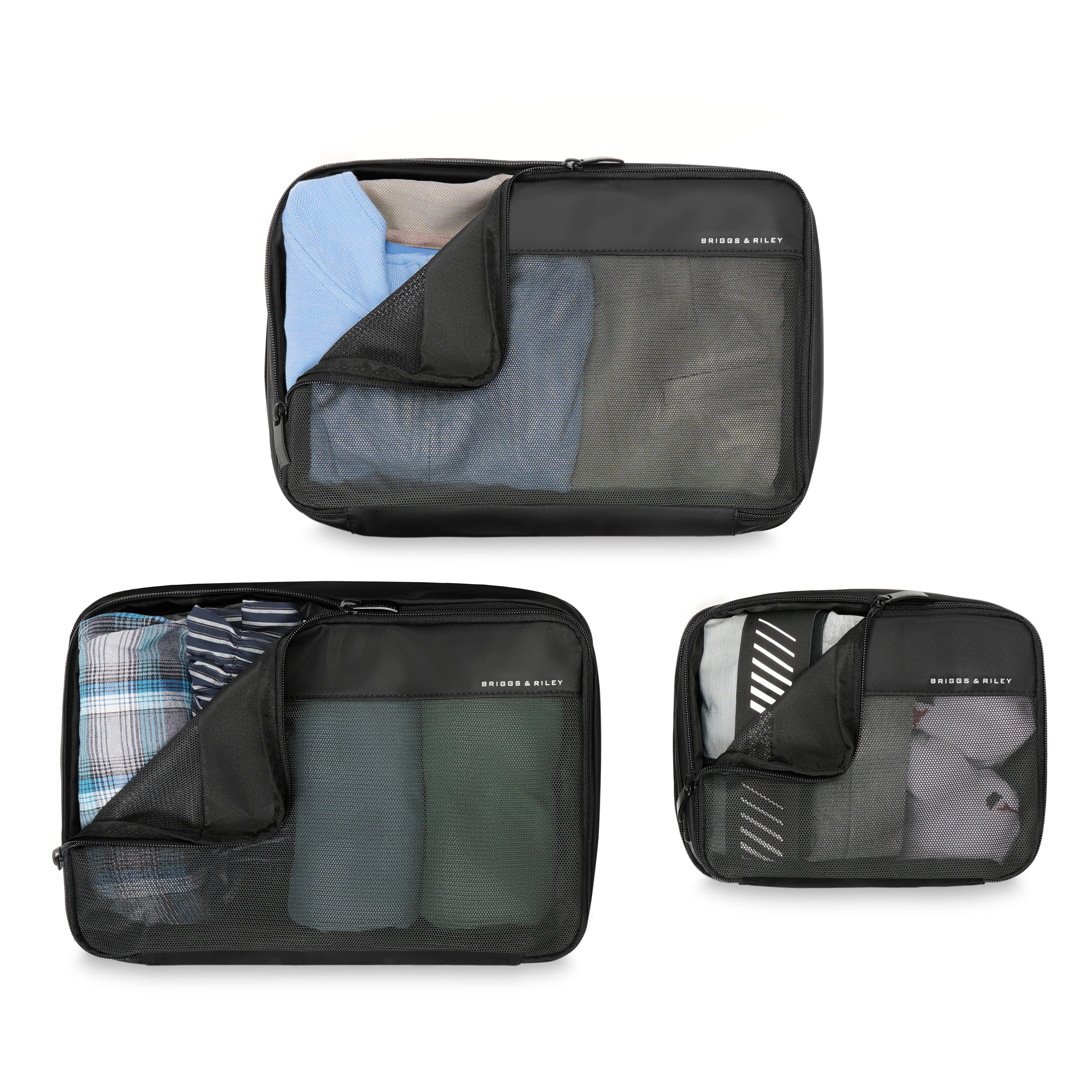 Briggs & Riley Premium Travel Packing Cubes Set - 4-Piece Carry On Organizer for Luggage & Suitcases | Perfect for Business Trips, Vacations & Weekend Getaways