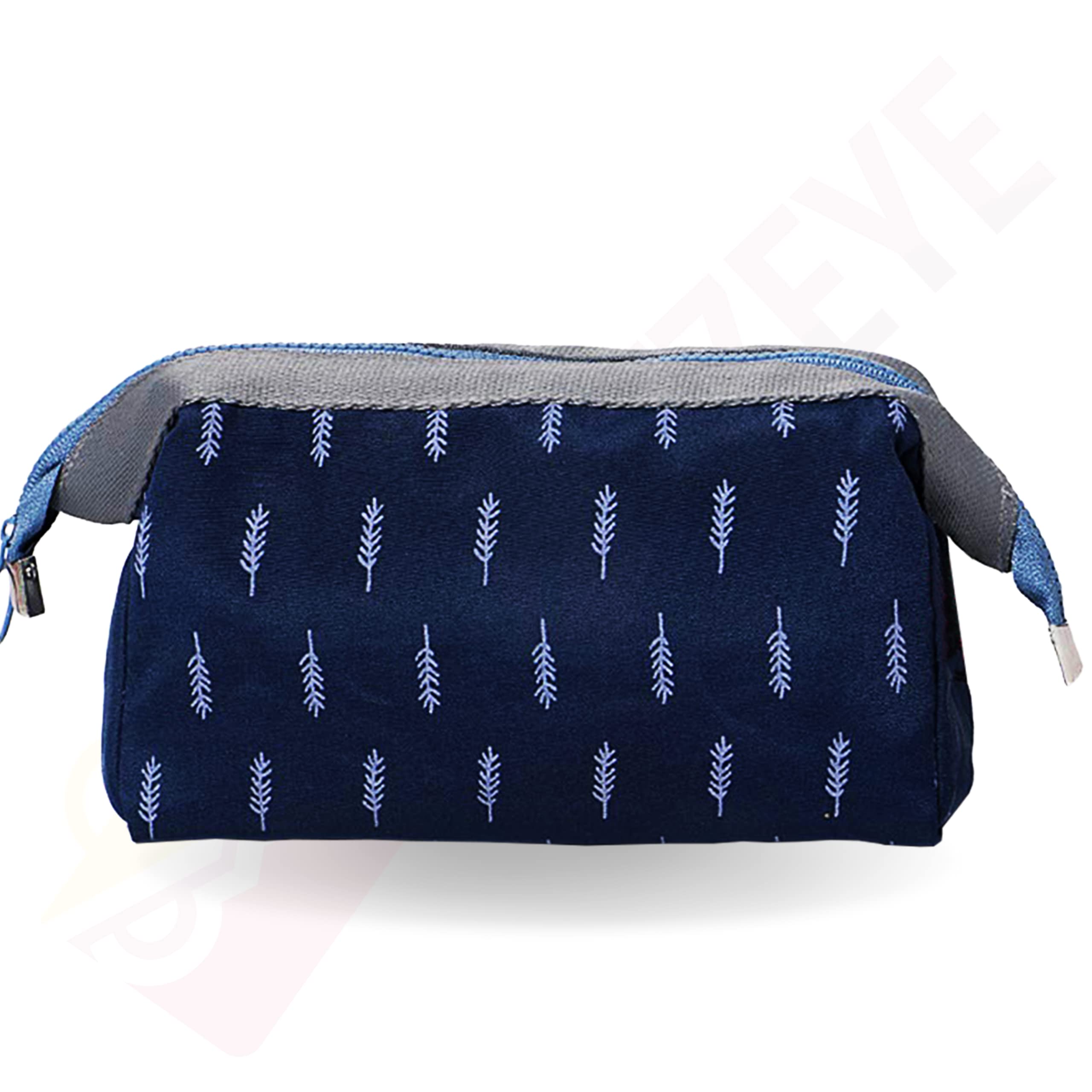 CartzEye 9cm Women's Printed Cosmetic Makeup Pouch - Waterproof Toiletry Storage Organizer & Travel Grooming Kit Bag (Blue) - Perfect for Travel, Gym, and Daily Essentials Organization