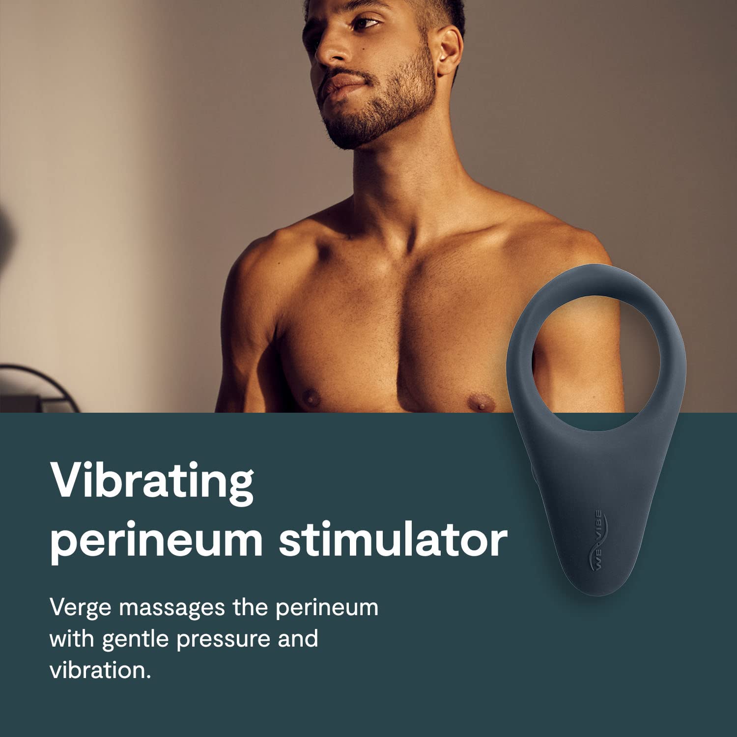 We-Vibe Verge Vibrating Cock Ring - App Controlled Male Vibrator with 10 Vibration Modes | Silicone Penis Ring for Men & Couples | Wearable Adult Toy for Enhanced Pleasure | Perfect for Couples Play & Solo Stimulation