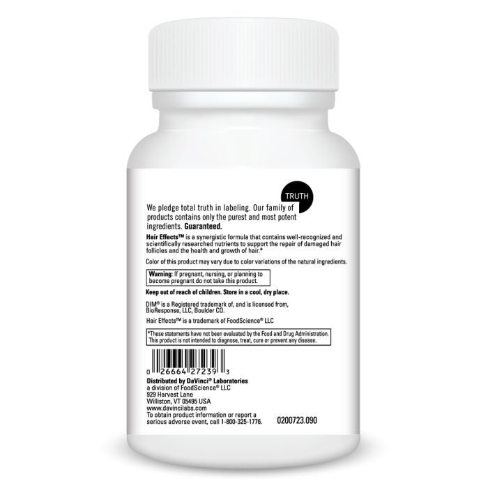 Davinci Labs Hair Effects - Natural Hair Growth Supplement for Thicker, Stronger Hair - Supports Healthy Hair Growth for Men & Women - Perfect for Daily Use at Home or On-the-Go