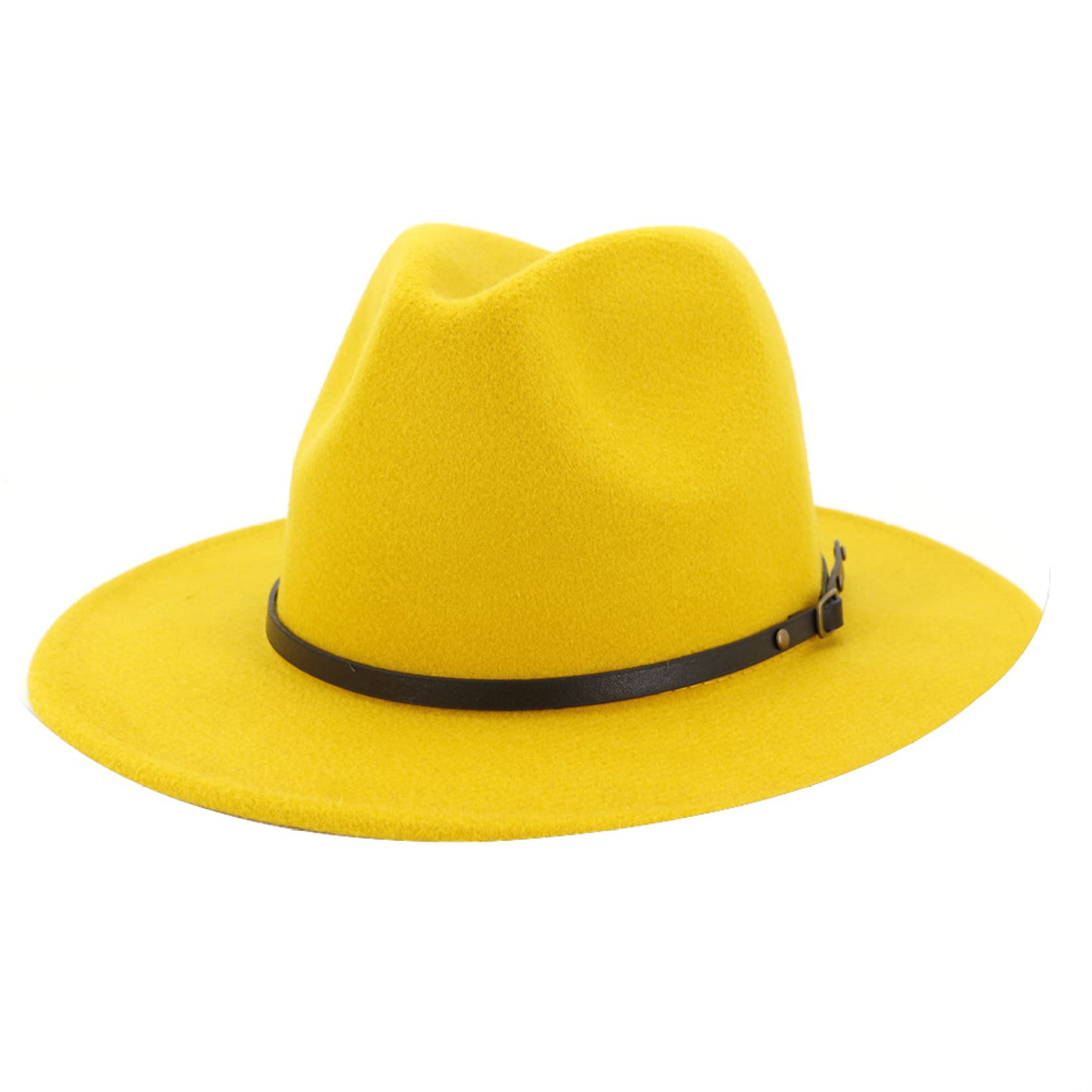 Stylish Wool Felt Outback Hat for Women & Men - Wide Brim Fedora Cowboy Hat with Belt Buckle - Perfect for Outdoor Adventures, Country Music Festivals and Western Fashion
