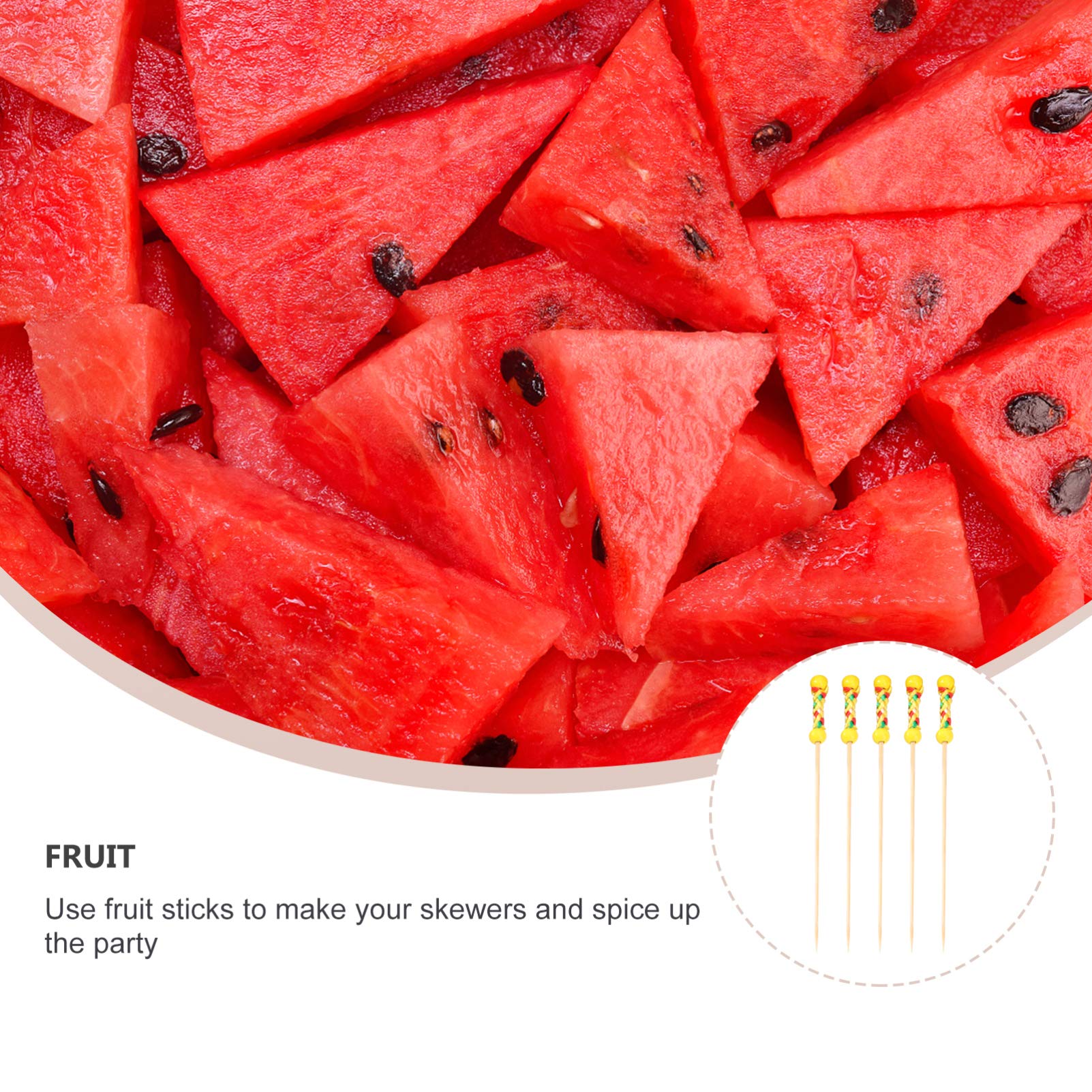 100 Pcs Bamboo Skewers for Fruit, Cocktails, Desserts & BBQ - Eco-Friendly Food Picks for Party Decorations, Appetizers & Grilling - Perfect for Weddings, Picnics & Outdoor Gatherings