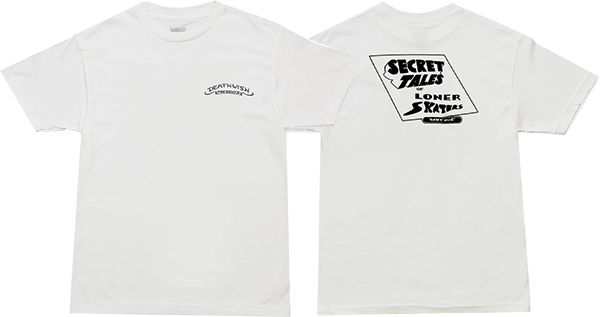 Deathwish Secret Tales Graphic T-Shirt - Men's Large White Cotton Tee - Perfect for Skateboarding, Concerts & Streetwear Fashion