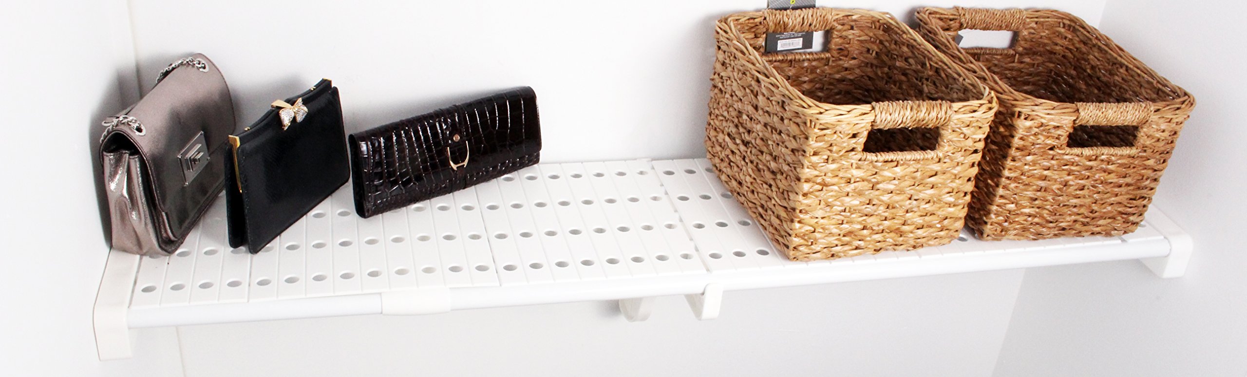 EZ Shelf - White Shelf Top Organizer for Closet & Garage Storage - Perfect for Home Organization & Space Saving Solutions