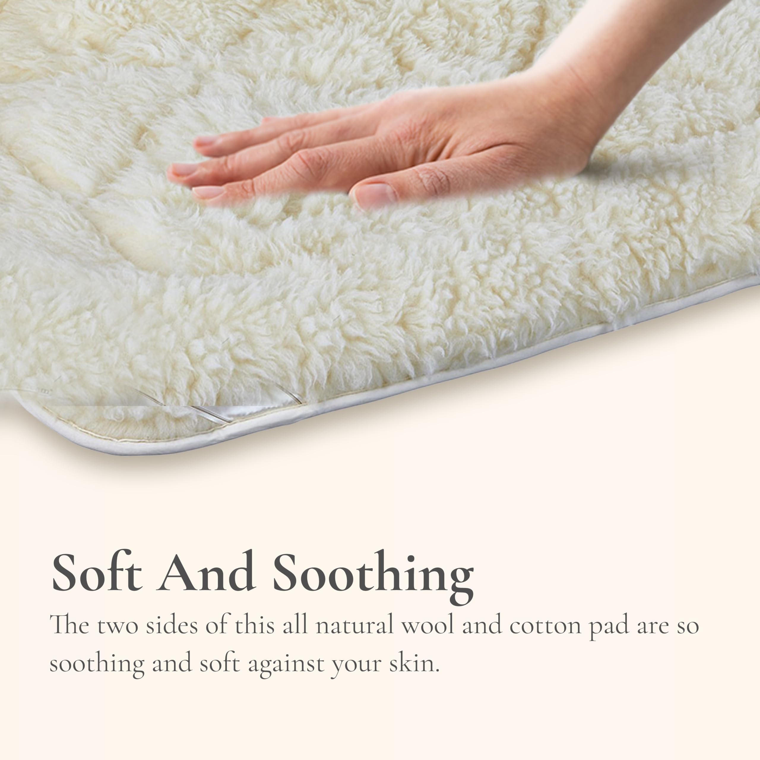 Sleep & Beyond myDual Pad Natural Reversible Wool Mattress Pad - Year-Round Comfort with Warm Cotton/Wool Quilt - Pressure Relief & Durable - Crib Size 28x52 Inches - Perfect for Baby's Nursery & Toddler Beds
