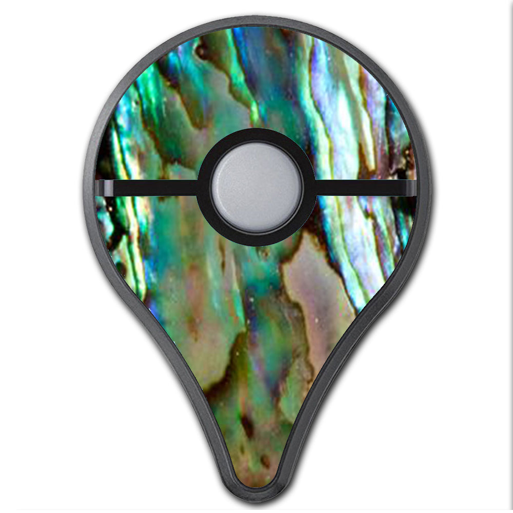 Stunning Abalone Sea Shell Gold Blue Pokemon Go Plus Skin - Perfect for Gaming, Collecting & Stylish Accessories