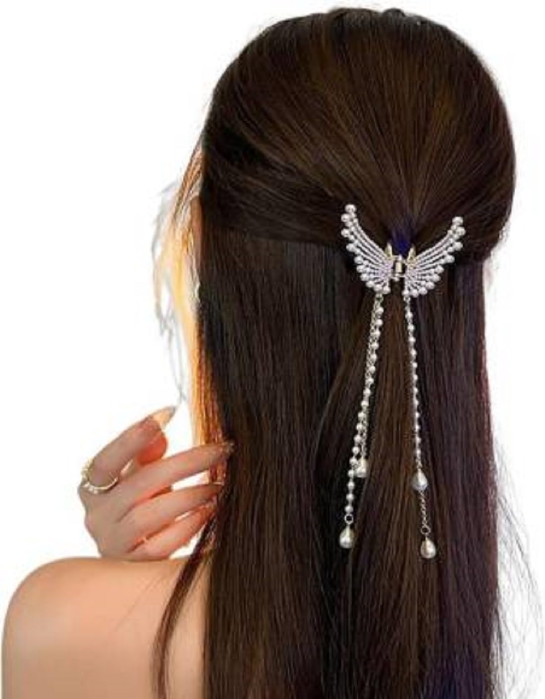 Elegant Rhinestone Butterfly Hair Clips - Strong Hold Metal Hair Clutcher for Bun & Updo Styling | Perfect for Weddings, Prom, Parties & Everyday Glam