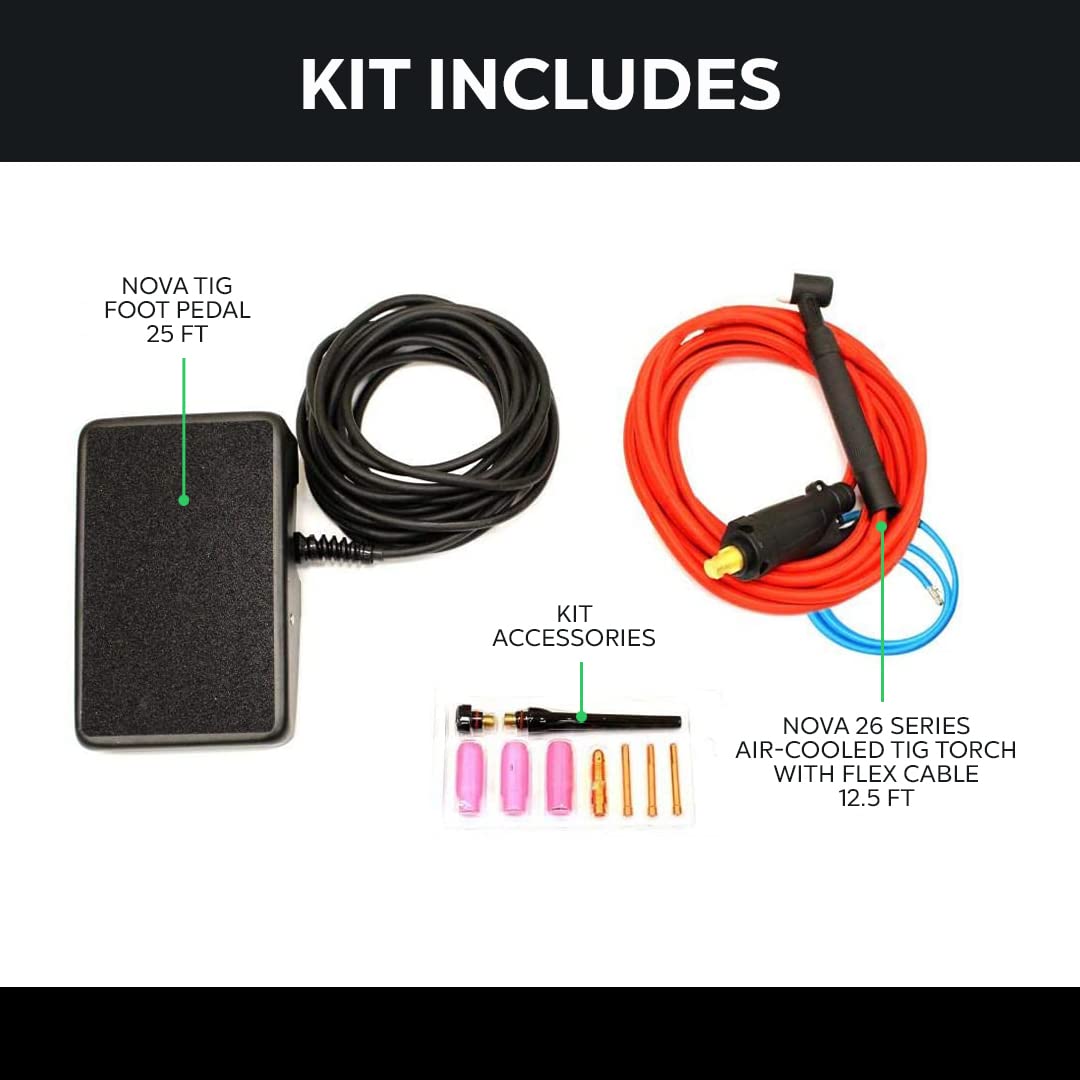 Everlast PowerTIG 200DV Compatible NOVA Tig Welding Accessory Kit - Perfect for Metal Fabrication, DIY Projects & Professional Welding Work
