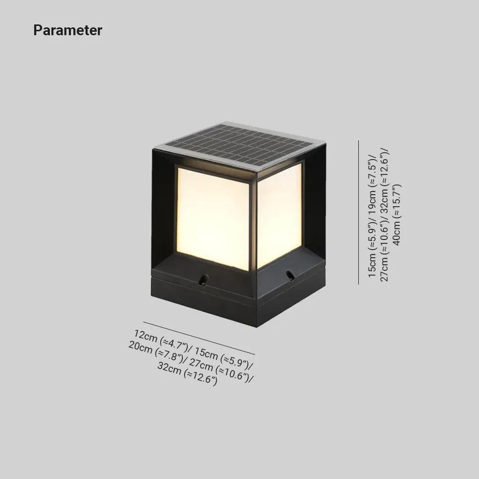 Frosted Glass Square Solar Outdoor Pillar Lights - Waterproof Garden Pathway Lighting for Patio, Yard, and Driveway Decoration