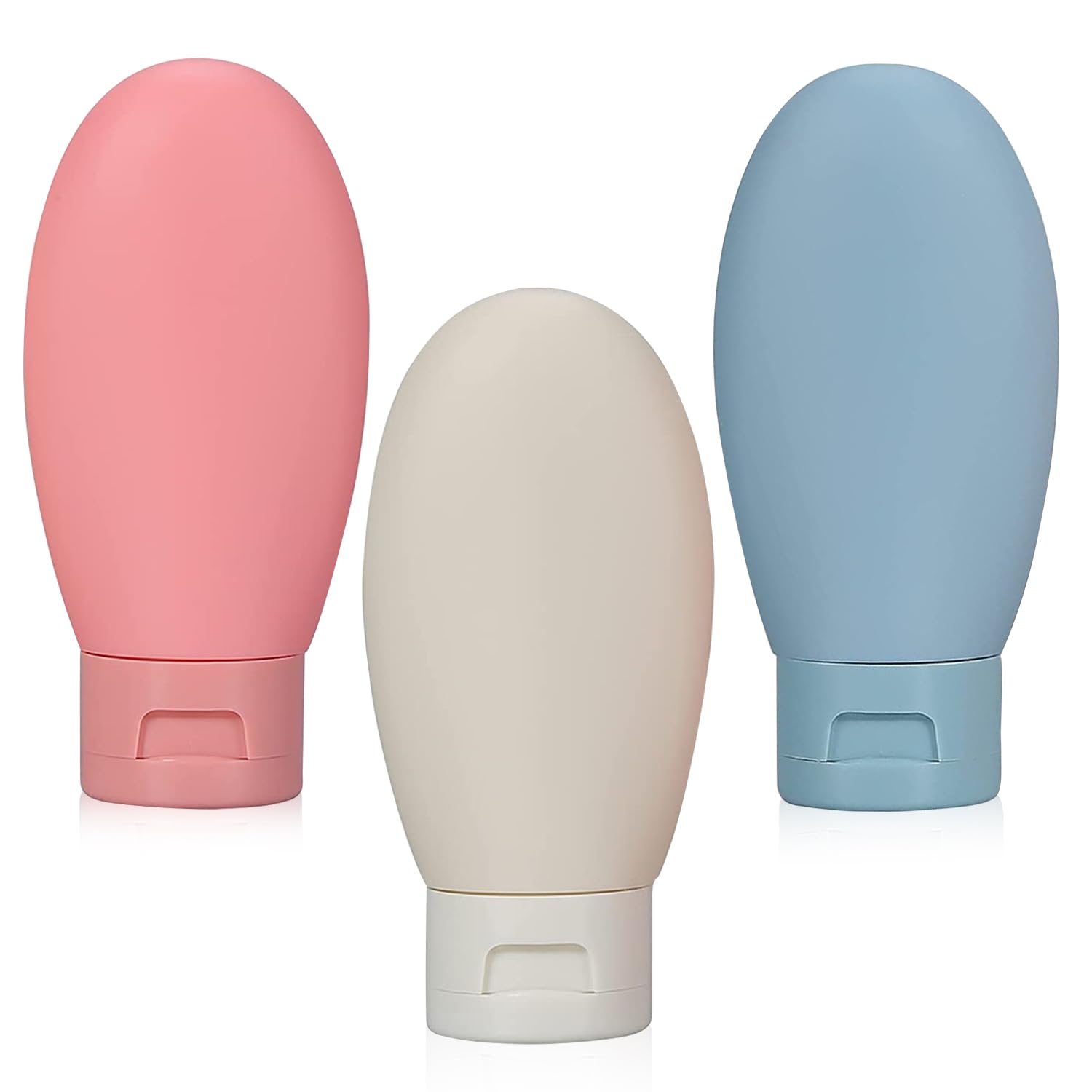 3pcs MAYCREATE® 60ml Leak Proof Travel Bottles for Toiletries - Refillable Squeeze Bottles with Lids for Shampoo, Lotion & Cosmetics | Perfect for Air Travel, Gym & Vacation Essentials