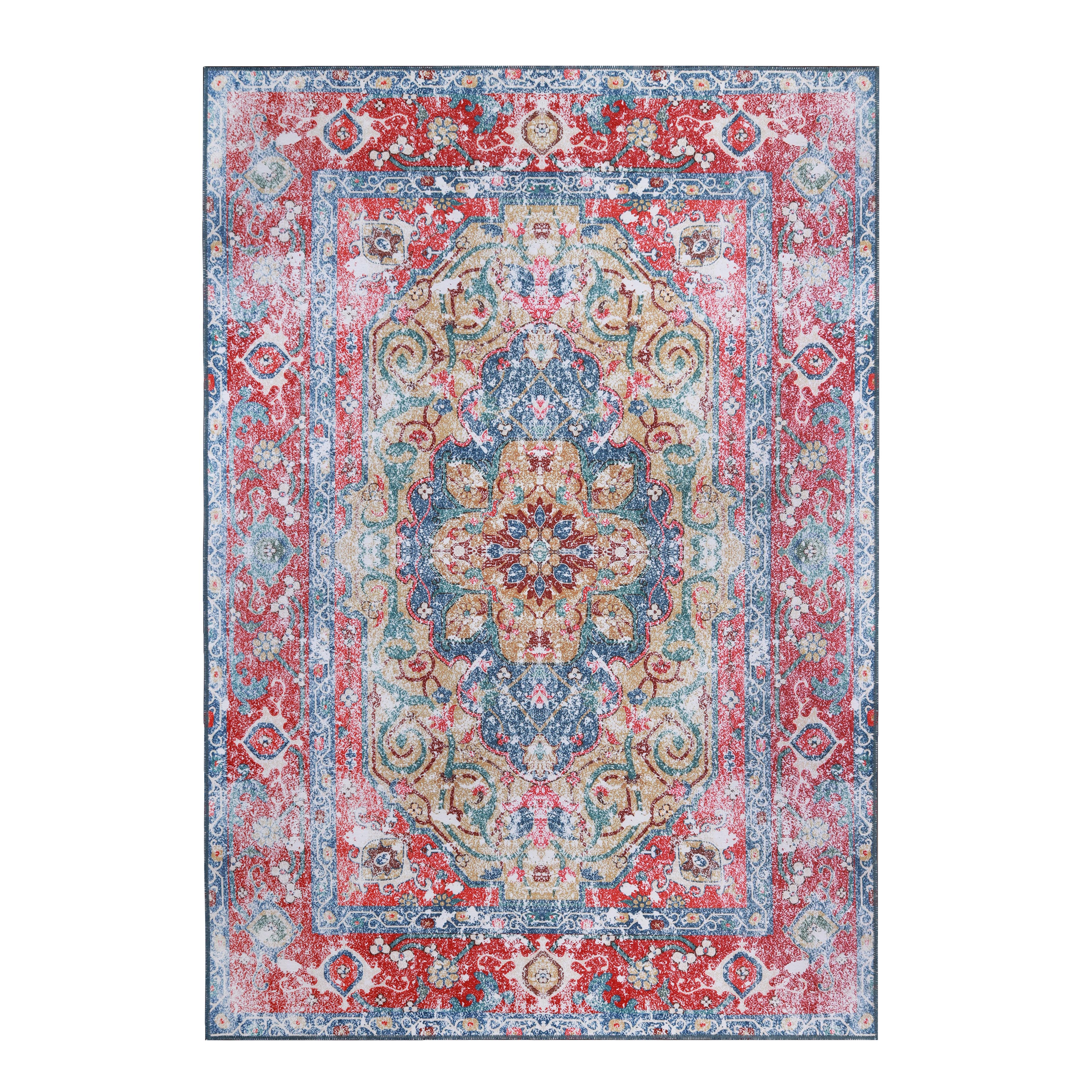 Tanager Rustic Non-Slip Machine Washable Indoor Area Rug & Runner Rug - Perfect for Living Room, Bedroom, or Hallway Decor