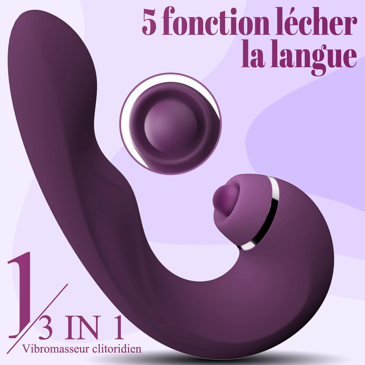 3 in 1 Silicone Clitoral & G Spot Vibrator for Women - Rechargeable G Spot Massager with 10 Vibration Modes, Waterproof Adult Sex Toy for Solo Play & Couples (Perfect for Bedroom Fun & Romantic Nights)