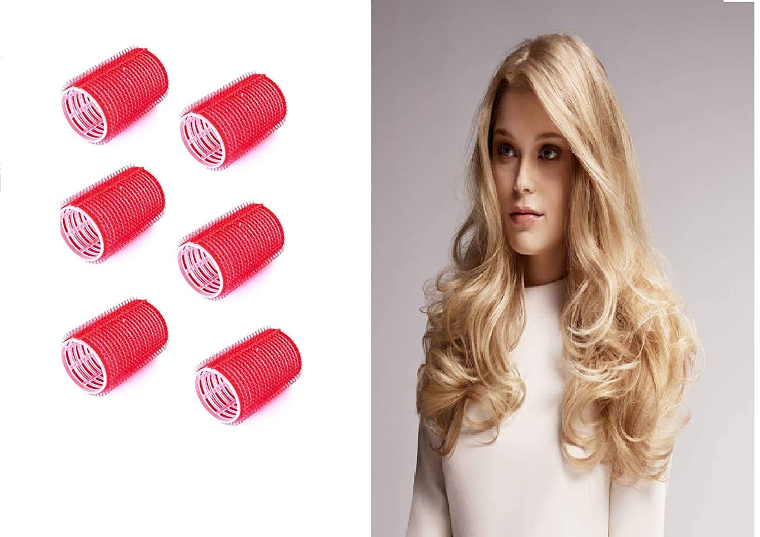 GLAN 6 Pcs Self-Grip Hair Rollers for Women & Girls - Salon Quality Styling Curlers in Multicolor | Perfect for Home Use, Salon Styling & DIY Hair Care