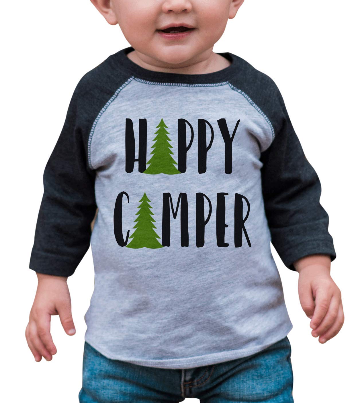 7 ate 9 Apparel Kids Happy Camper T-Shirt - Outdoor Camping Tee for Boys & Girls - Perfect for Summer Camp, Hiking & Family Adventures