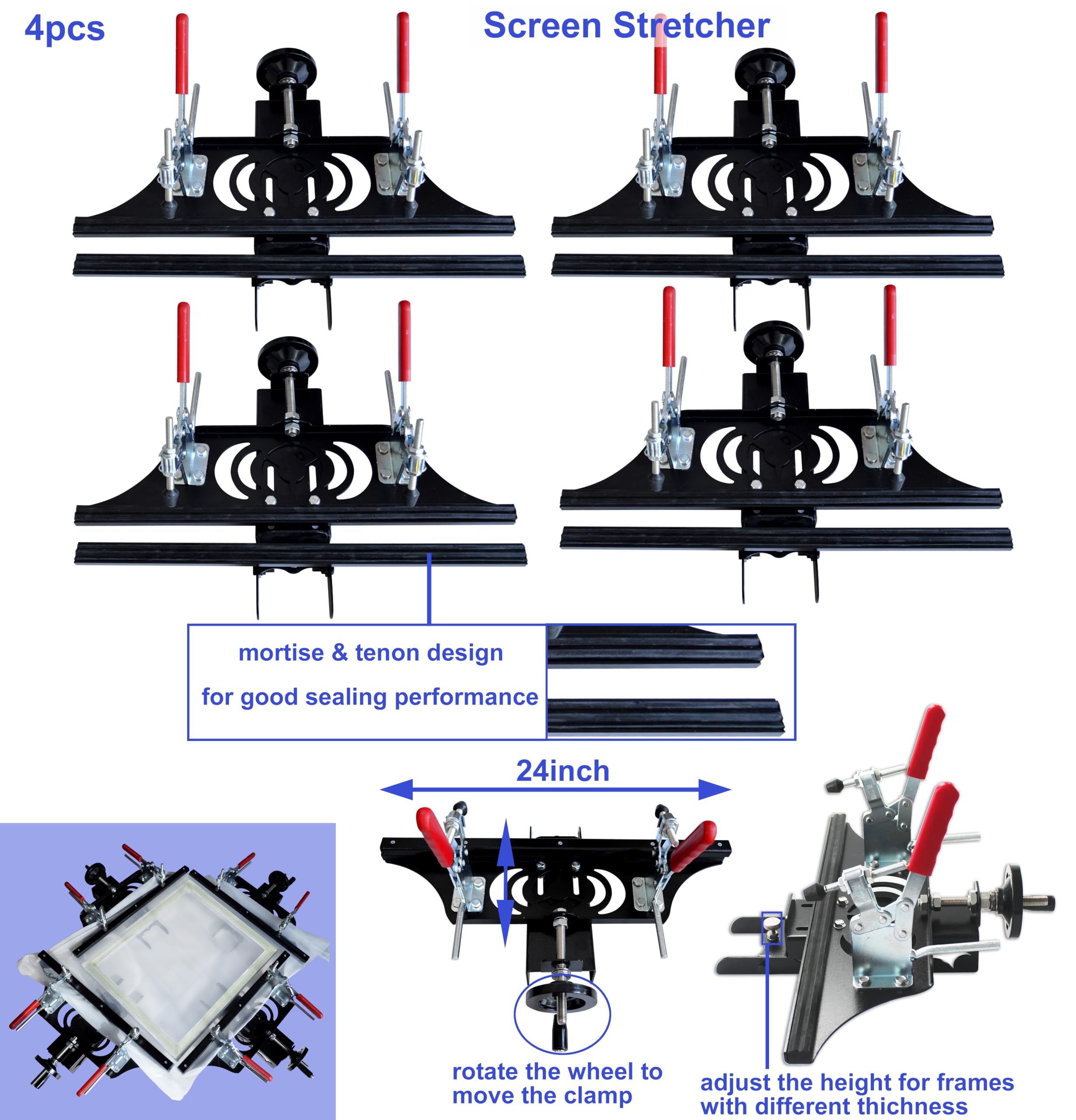 4 Color 4 Station Screen Printing Press Kit - Professional T-Shirt Printing Machine for DIY Silk Screen Printing | Perfect for Custom T-Shirt Business, Band Merchandise & Home Craft Projects