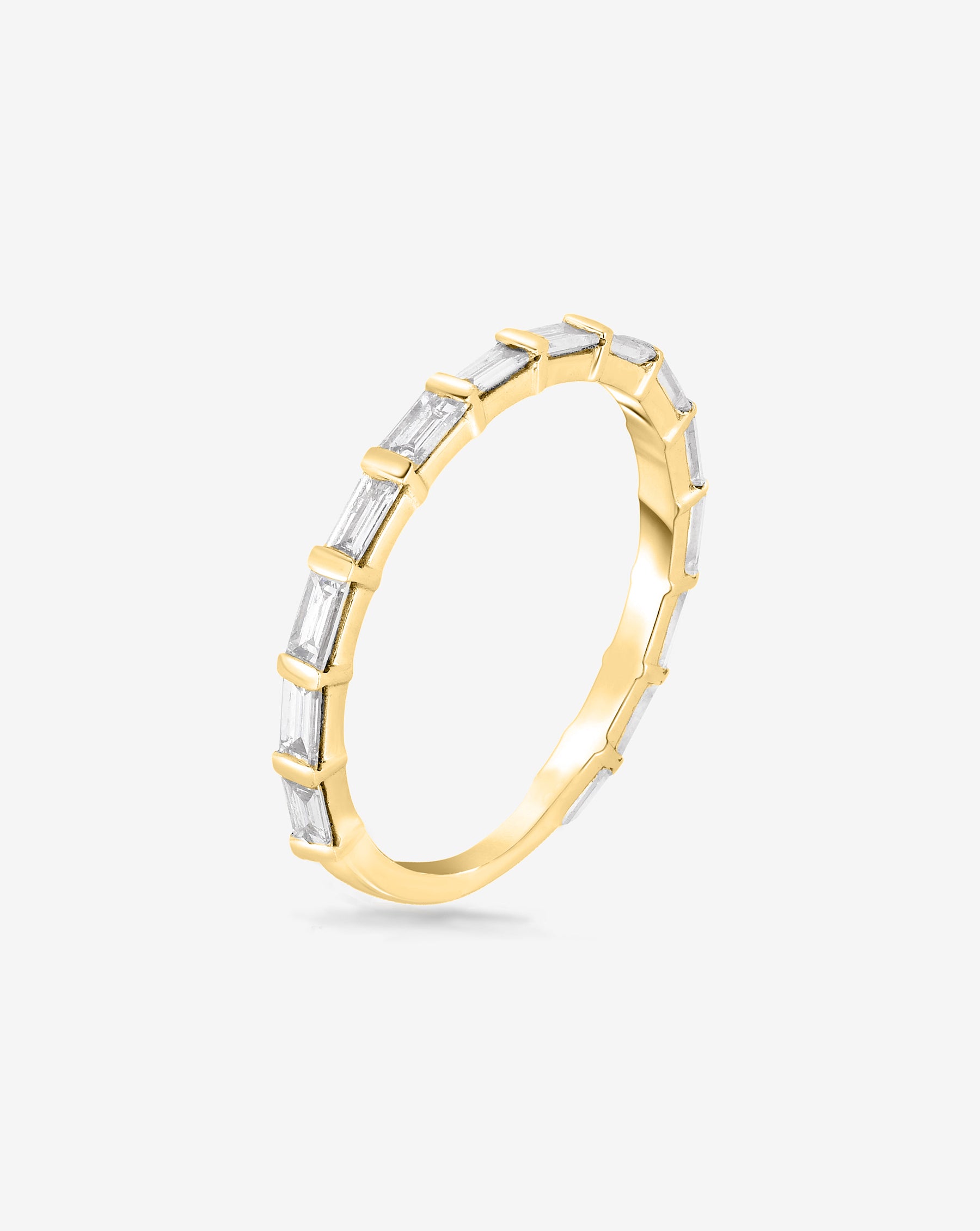 3/4 Carat Diamond Baguette Bar Band Ring for Women - Elegant Stackable Wedding & Anniversary Jewelry Gift
