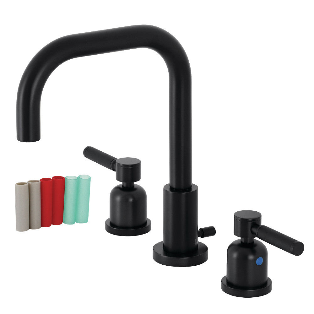 Kingston Brass FSC8930DKL Kaiser Widespread Bathroom Faucet with Pop Up Drain - Elegant 8-Inch Centerset Bathroom Sink Faucet for Modern Vanities, Perfect for Home Renovation and Luxury Bathroom Upgrades