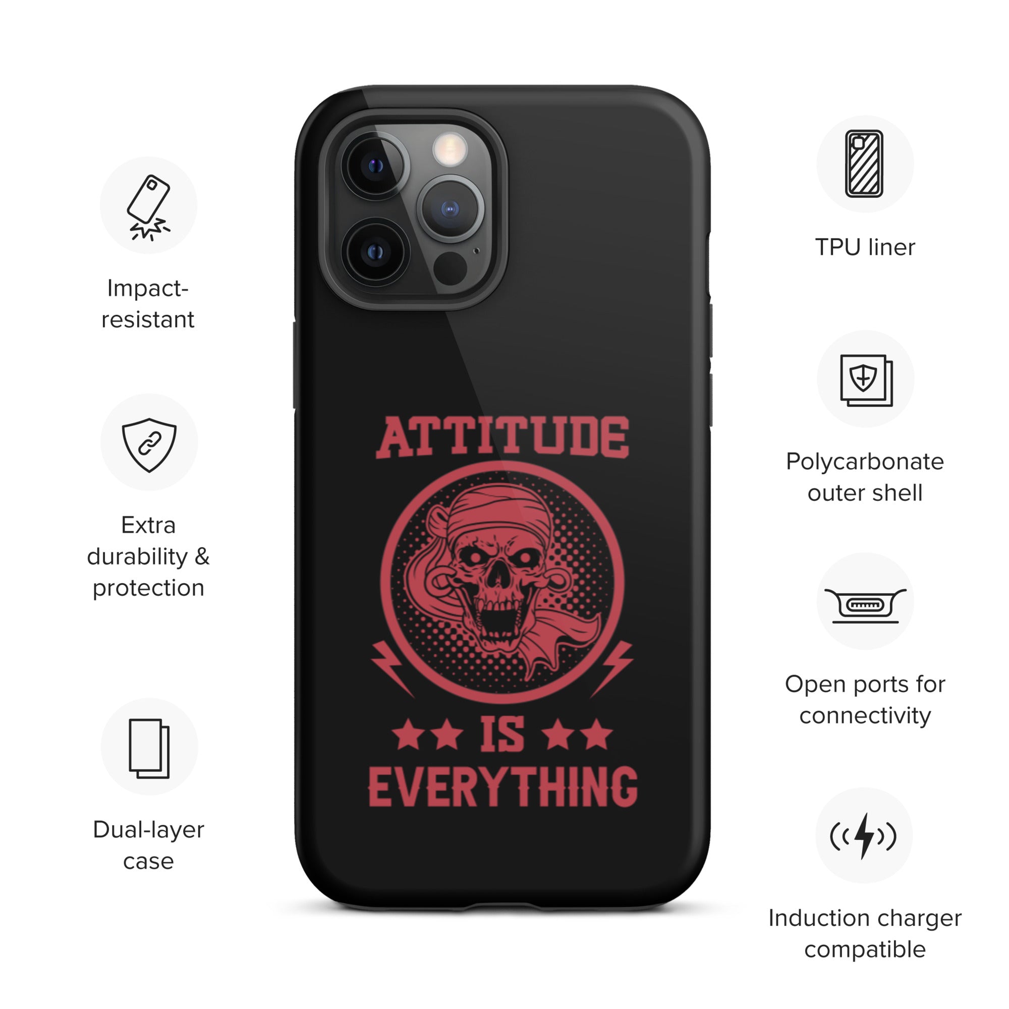 Attitude Is Everything - Durable & Shockproof iPhone Case for Protection - Perfect for Outdoor, Travel & Daily Use