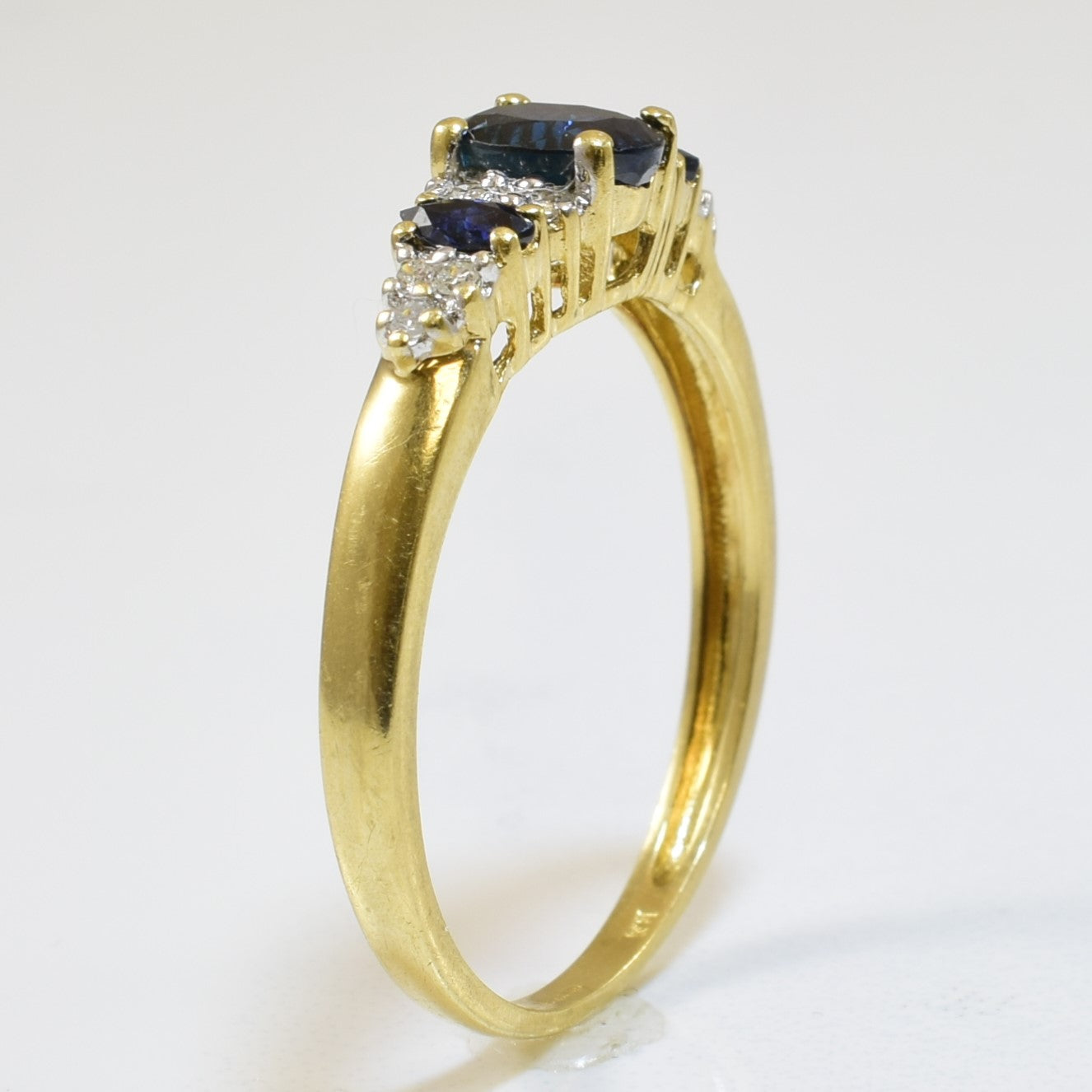 Exquisite 0.75ctw Sapphire & Diamond Ring with 0.05ctw Diamonds - Size 9.25 | Elegant Engagement, Anniversary or Gift Jewelry for Women
