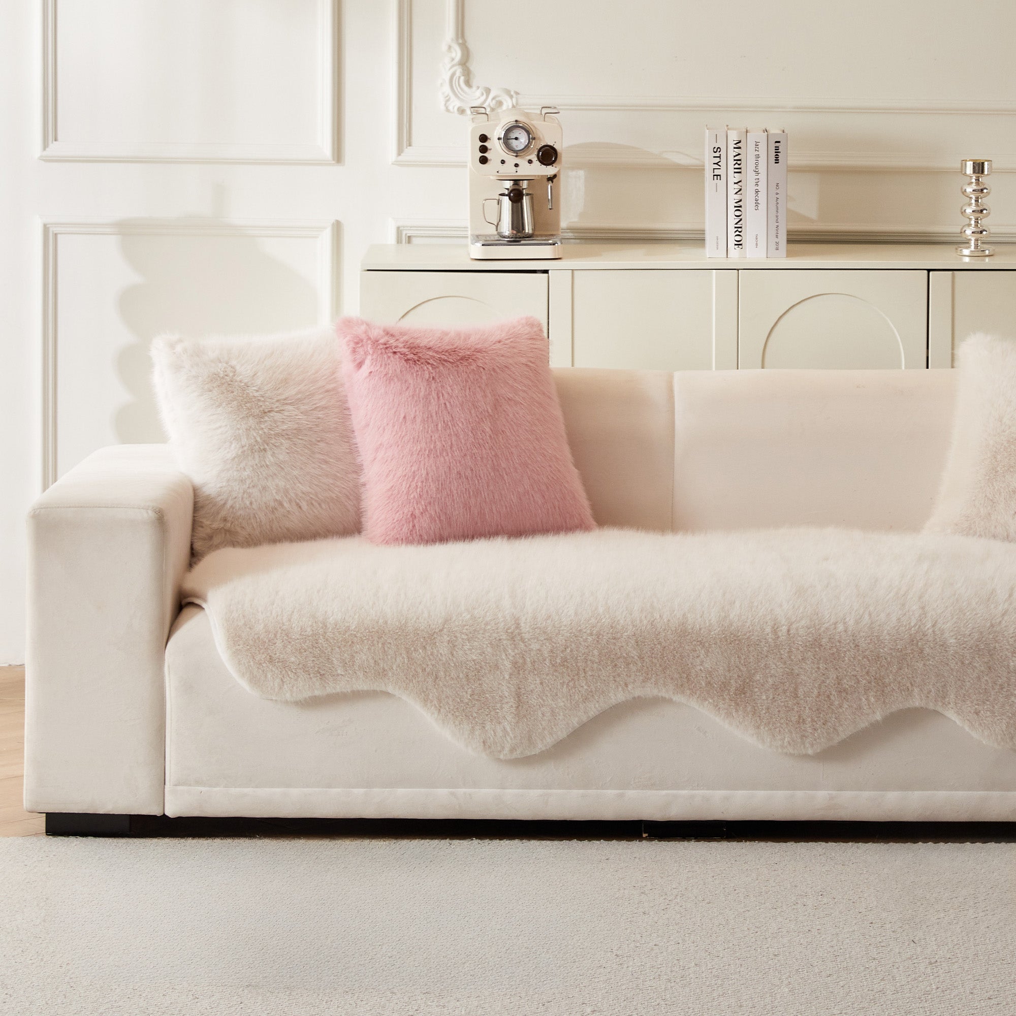 Ultra Soft Scandinavian Fluffy Sofa Cover - Cozy Couch Protector for Living Room, Bedroom & Home Decor | Machine Washable