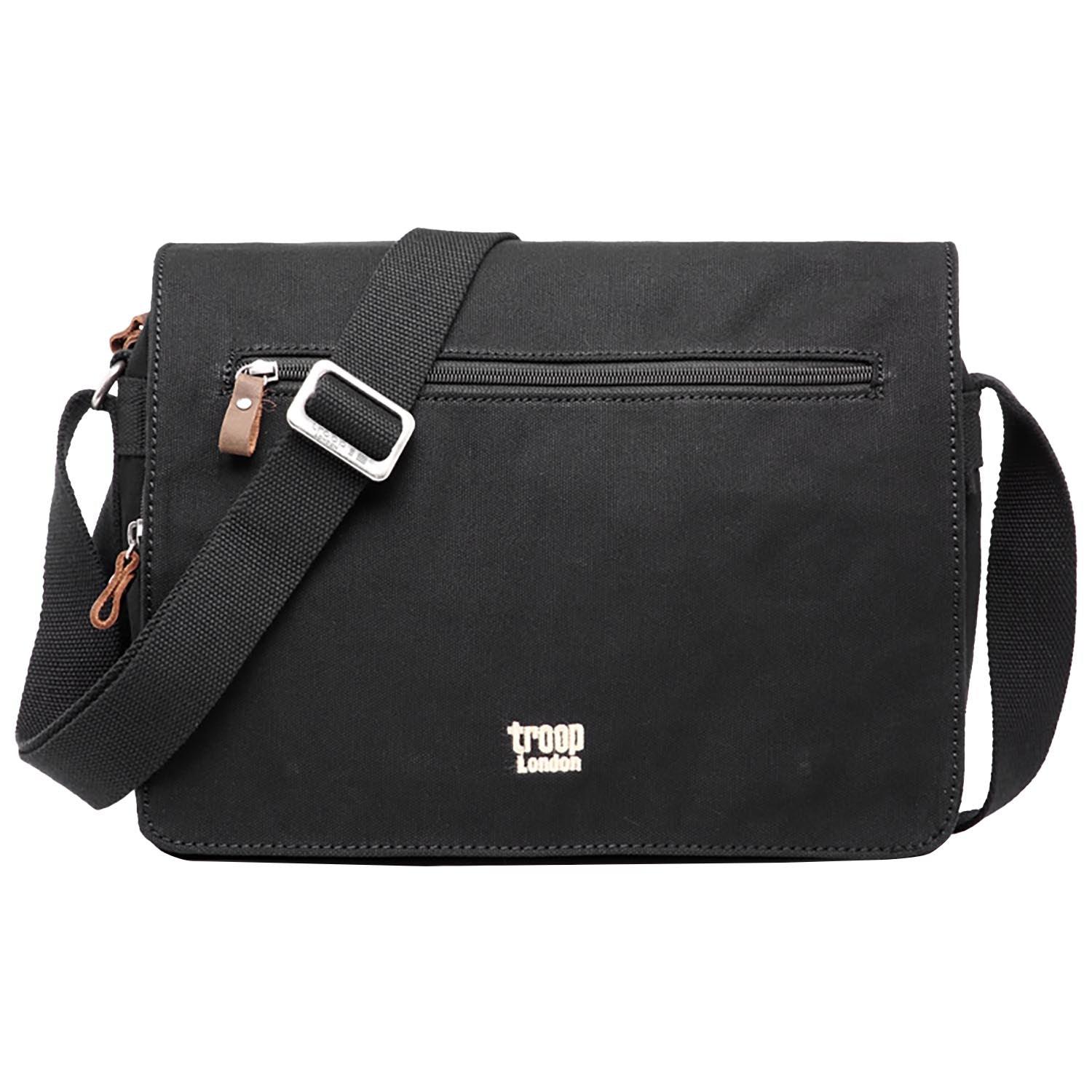 L1577 Troop London Classic Messenger Bag for Men & Women - Medium Size Genuine Leather Crossbody Bag - Perfect for Work, Travel & Everyday Use