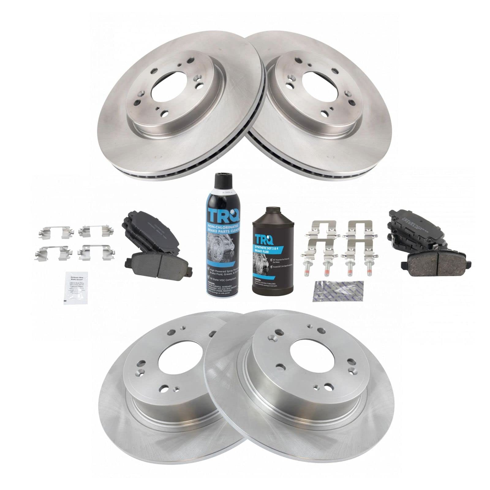 High-Performance Front & Rear Ceramic Brake Pads & Rotors Kit for 2016-2018 Honda HR-V - Includes Brake Chemical Kit for Smooth, Quiet Stops - Perfect for City Driving & Highway Commutes