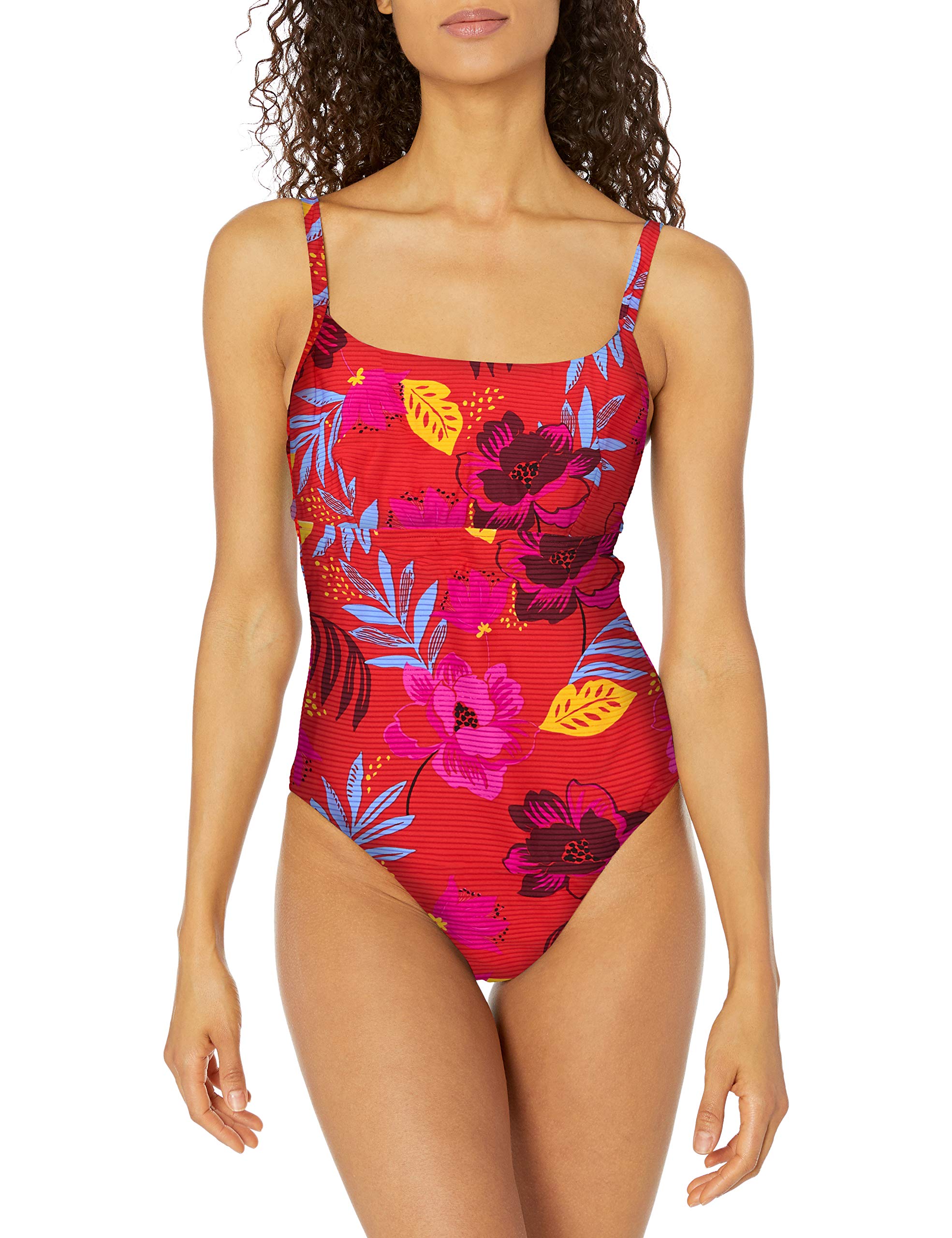 Seafolly Women's DD Cup Square Neck One Piece Swimsuit - High Support Bathing Suit for Swimming, Beach & Vacation