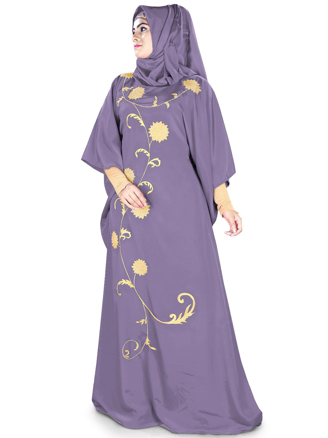 Elegant Aiza Kaftan Dress for Women - Flowy Boho Maxi Dress with Embroidery - Perfect for Beach, Vacation & Summer Outfits