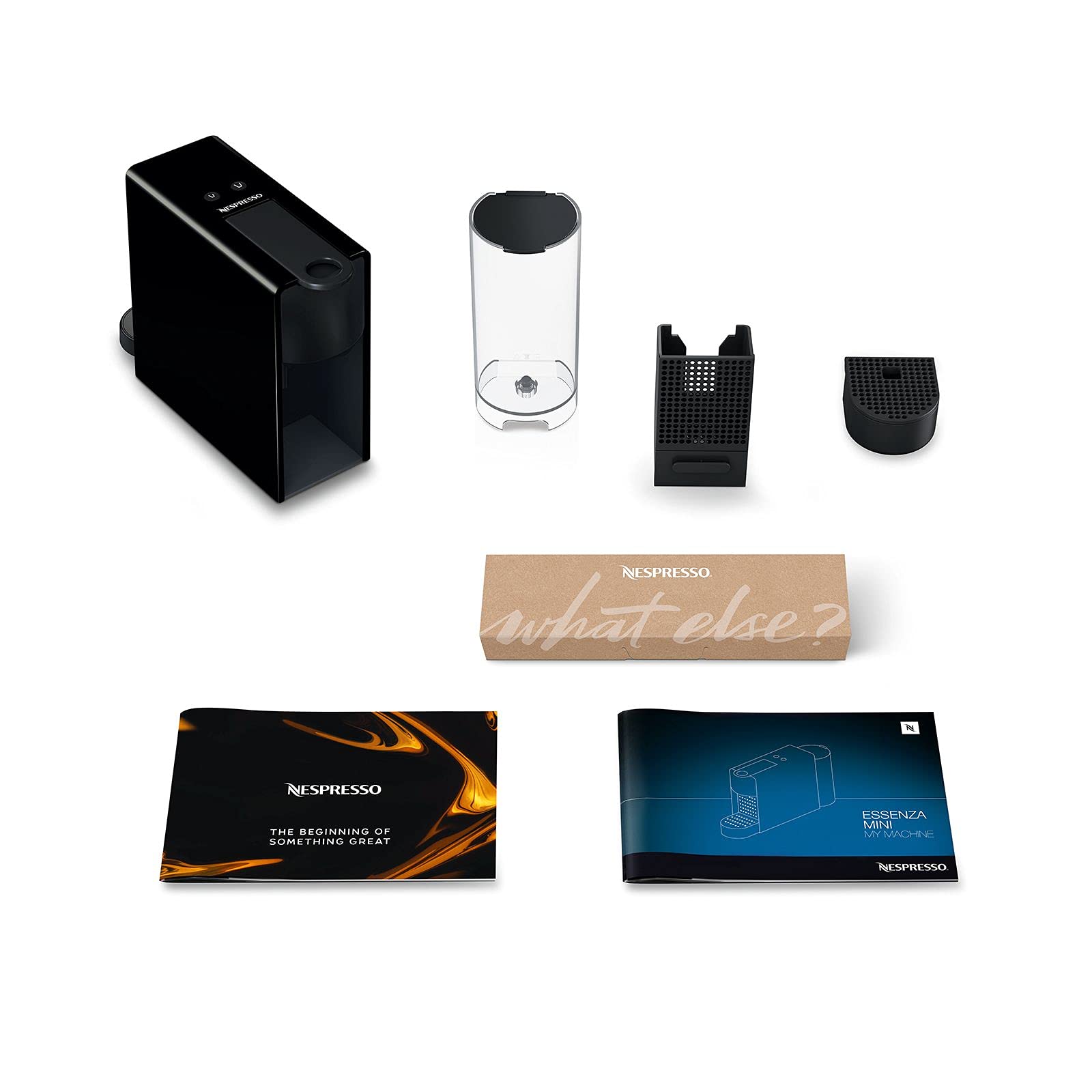 Krups Nespresso Essenza XN110840 Mini Coffee Machine - Compact & Fast, Piano Black - Perfect for Home, Office, or Small Spaces