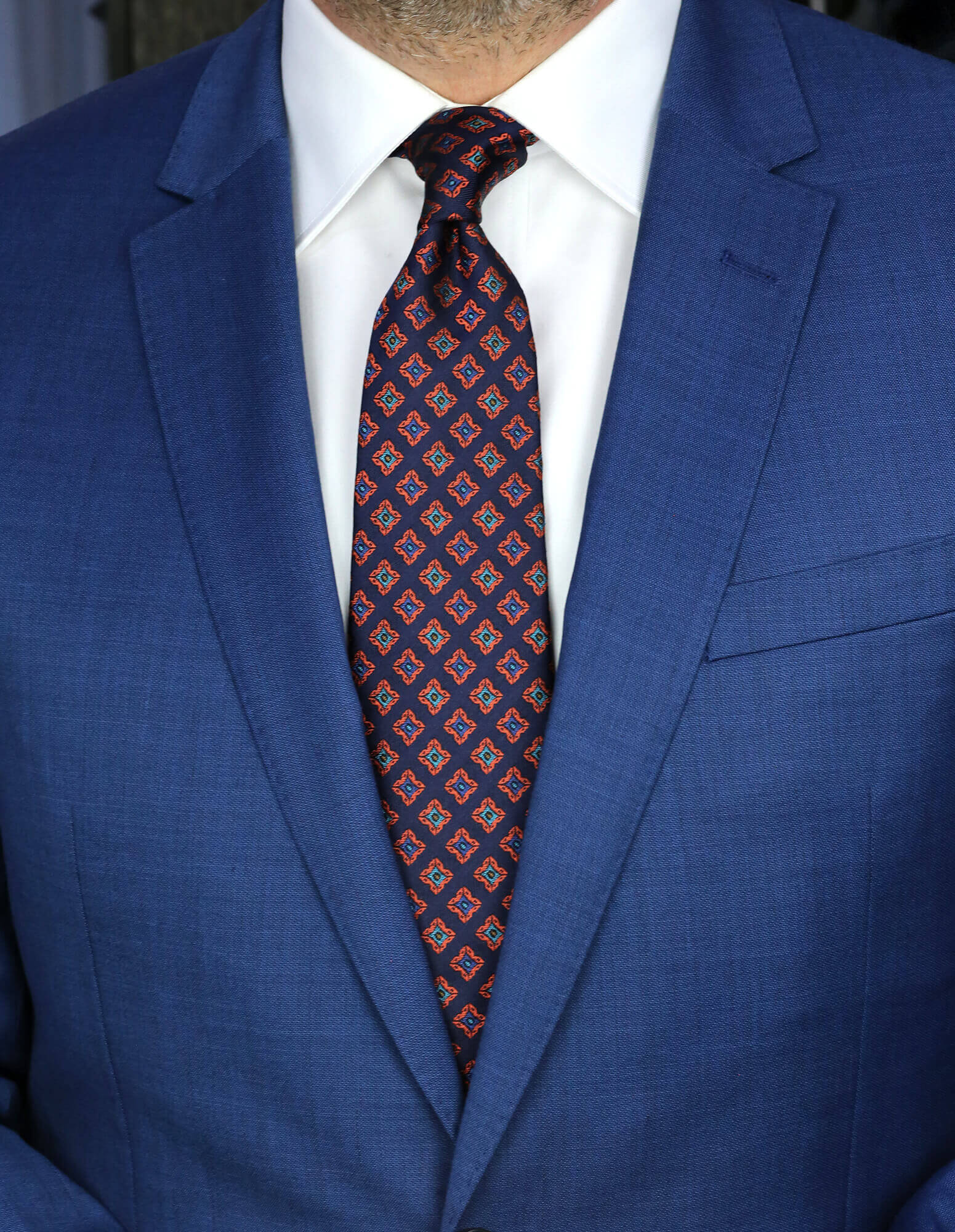 ROBERT KEYTE Bedford Pattern Tie - Purple Silk Necktie for Men | Elegant Formal & Business Attire Accessory