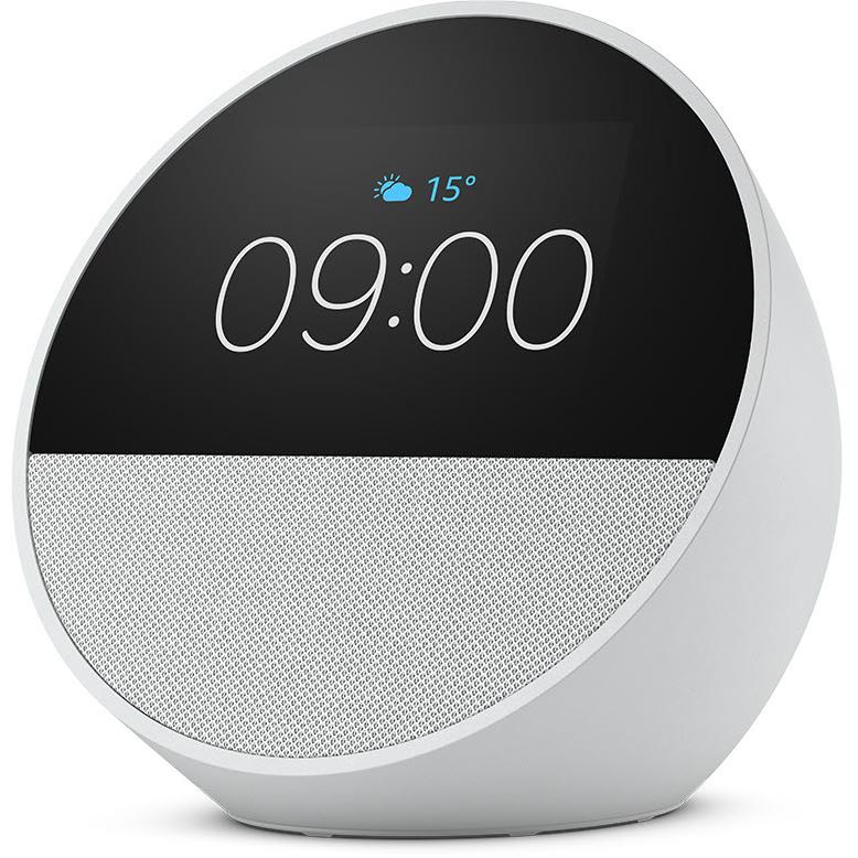 Amazon Echo Spot (White) - Smart Alarm Clock with Alexa, 2.5