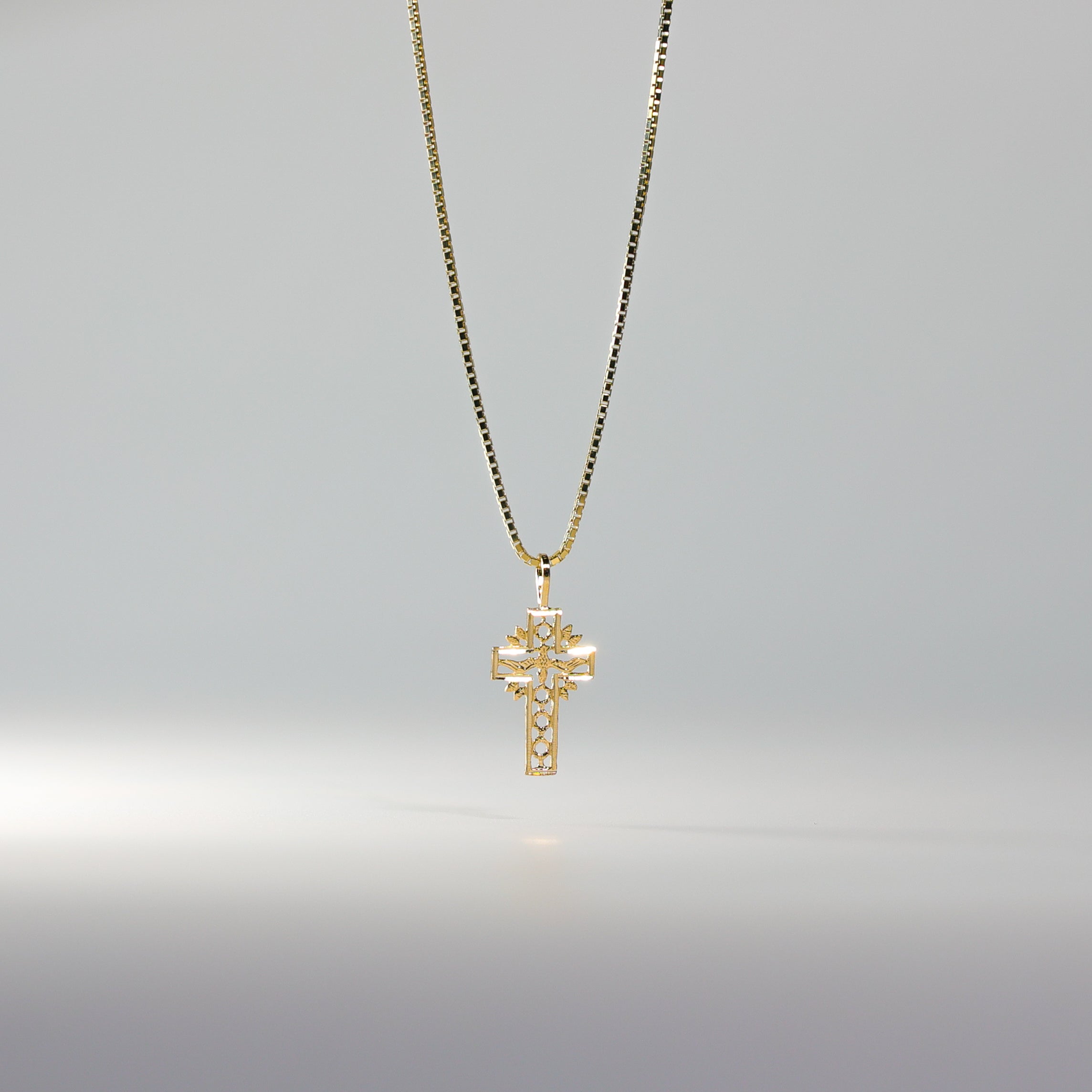 14K Gold Cross Pendant with Holy Spirit Dove Charm - Model 1463 | Religious Jewelry for Baptism, Confirmation & Spiritual Gifts