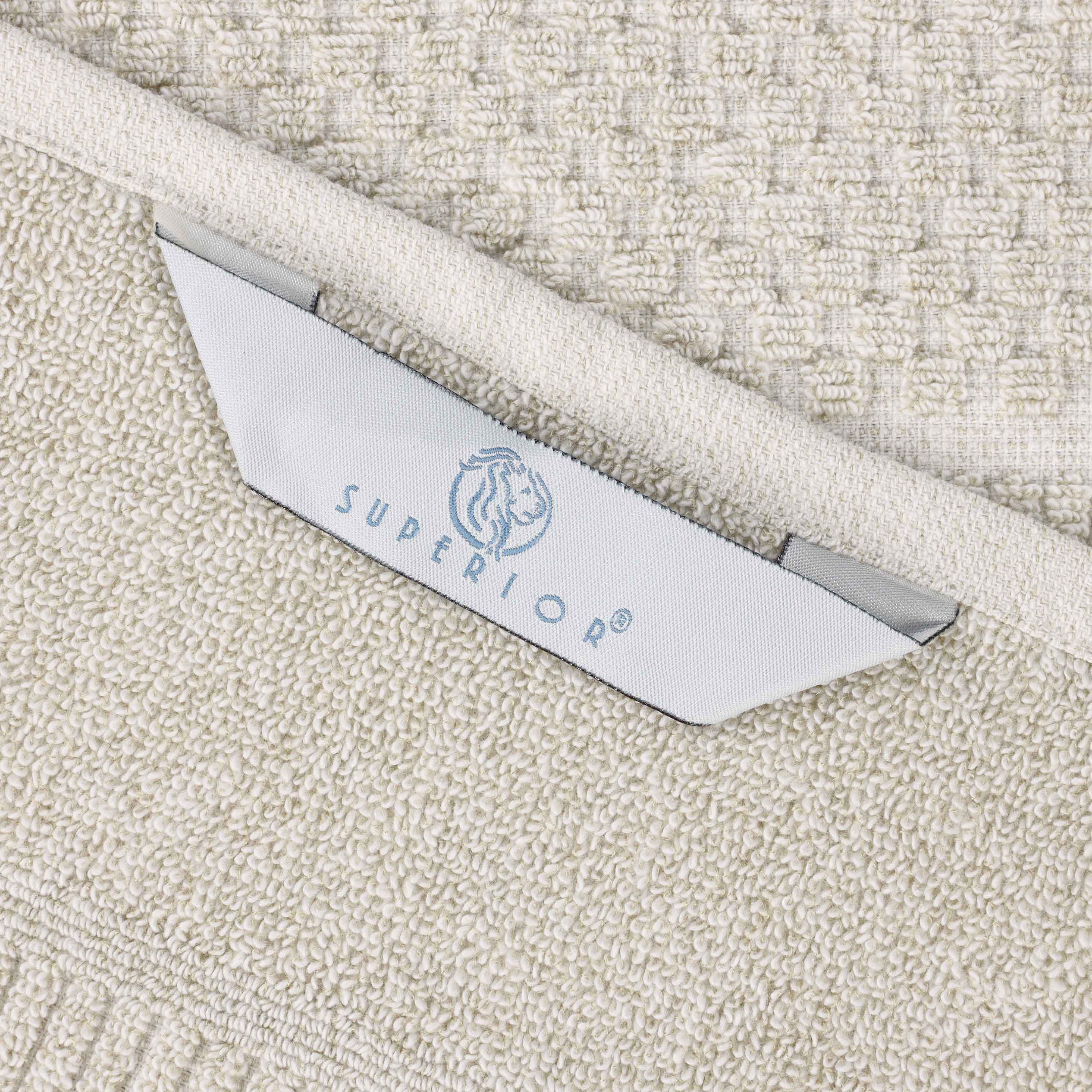 Soft Naples Cotton Blend Checkered & Ribbed Bath Towels Set of 2 - Extra Large Absorbent Bath Sheets for Spa, Beach & Luxury Bathroom