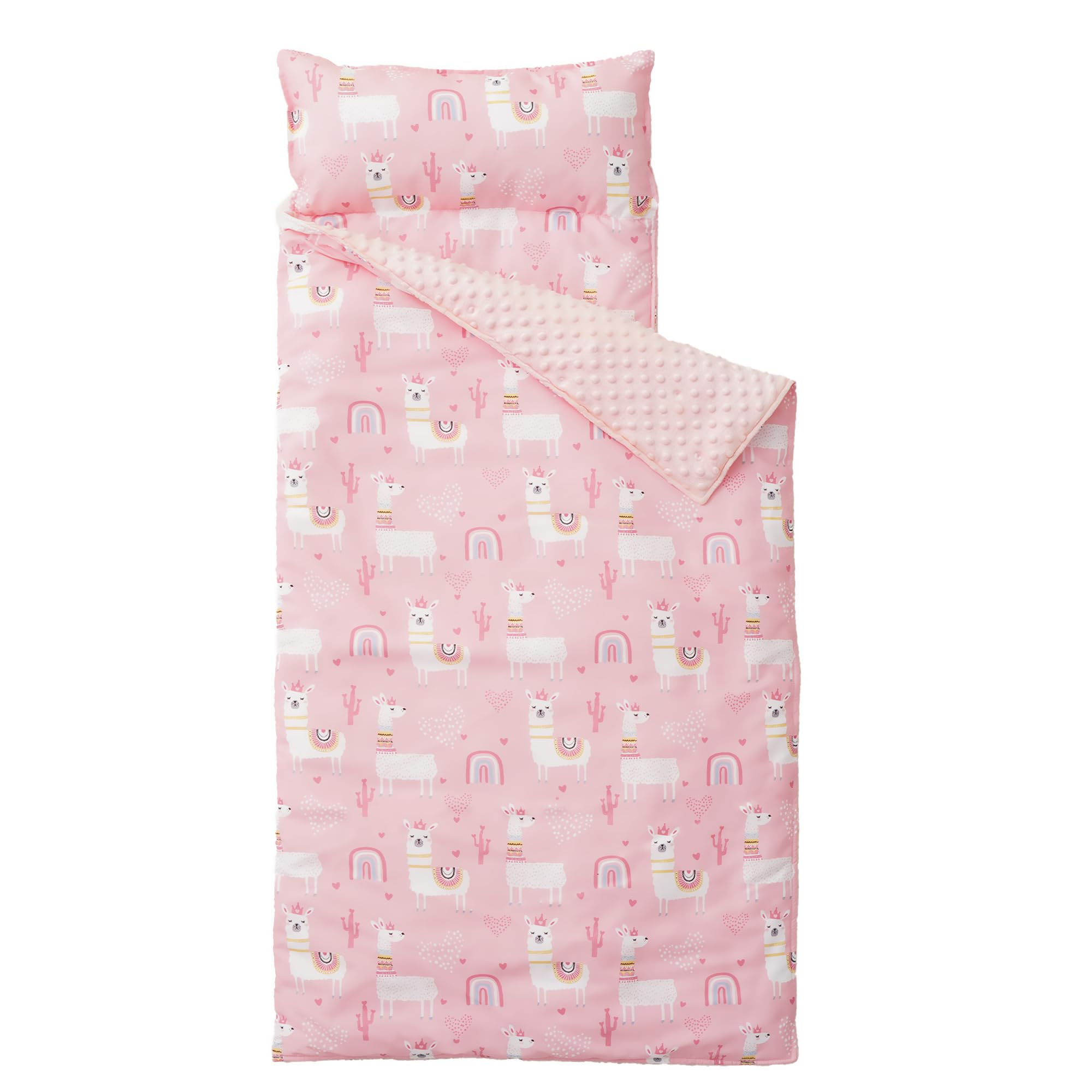 Bunnikins & Clover Toddler Nap Mat with Removable Pillow - Waterproof Preschool Nap Mats, Easy Clean Kindergarten Sleeping Pad, Portable Kids Travel Sleeping Bag for Daycare, Camping & Sleepovers
