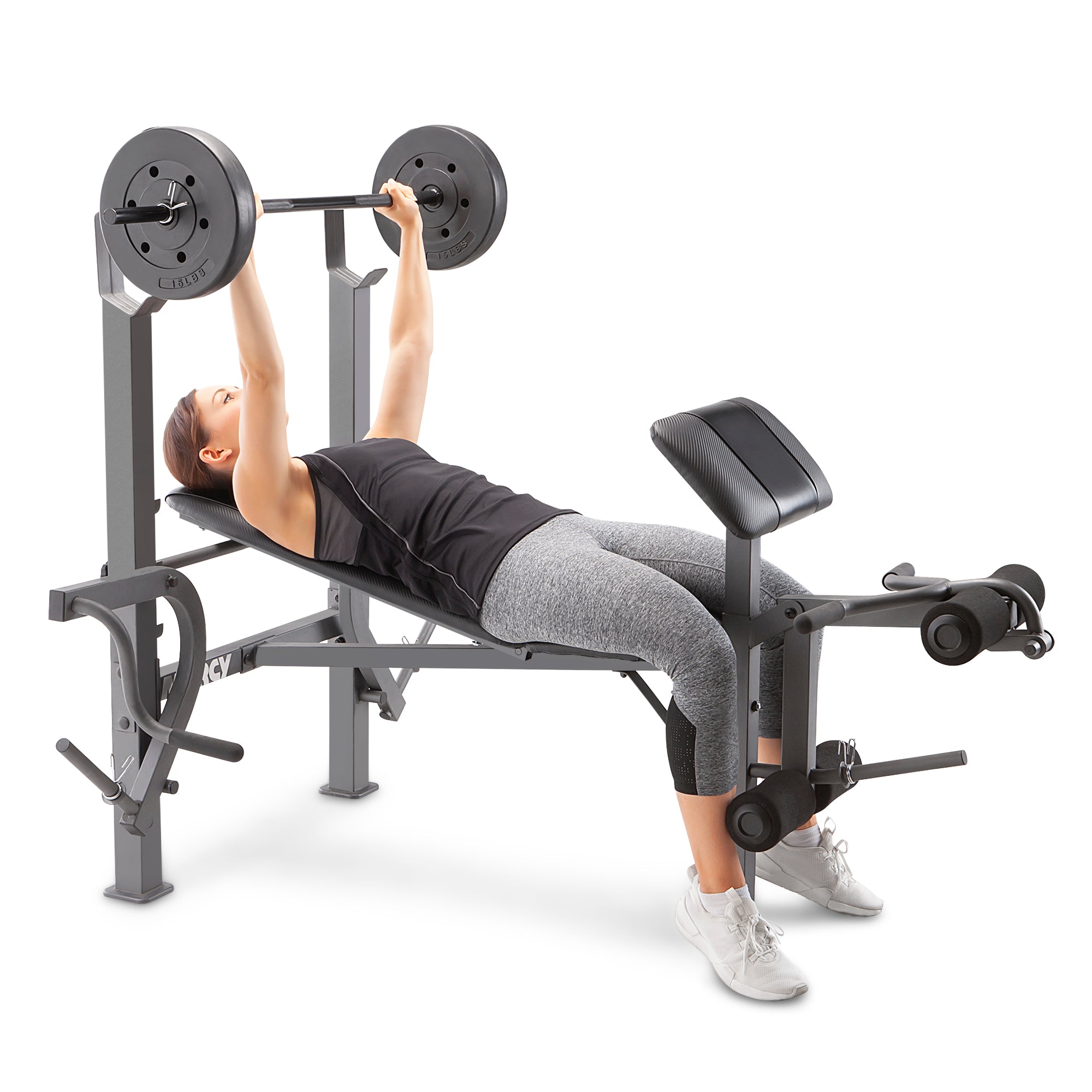 Marcy Diamond Elite MD 389 Standard Weight Bench - Adjustable Home Gym Equipment for Strength Training & Muscle Building - Perfect for Home Workouts & Fitness Enthusiasts