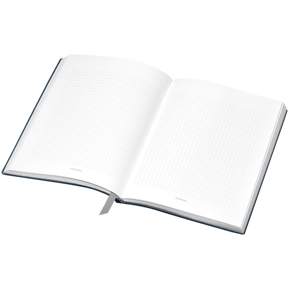 Montblanc Indigo Squared #146 Leather Notebook – Elegant Journal with Quadrille Pages, 5.9 x 8.2 inches – Premium Writing Notebook for Business, Journaling & Gift Giving