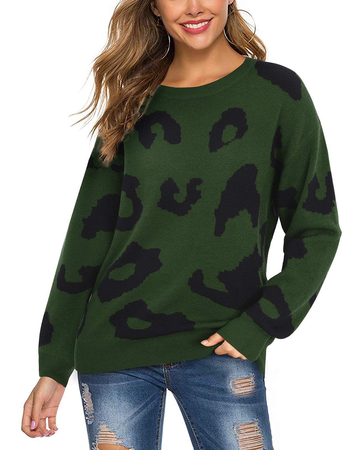LAISHEN Women's Casual Long Sleeve Crewneck Loose Knit Pullover Sweater - Fall Fashion 2025 Cute Tops for Autumn Outfits, Coffee Dates & Cozy Weekends
