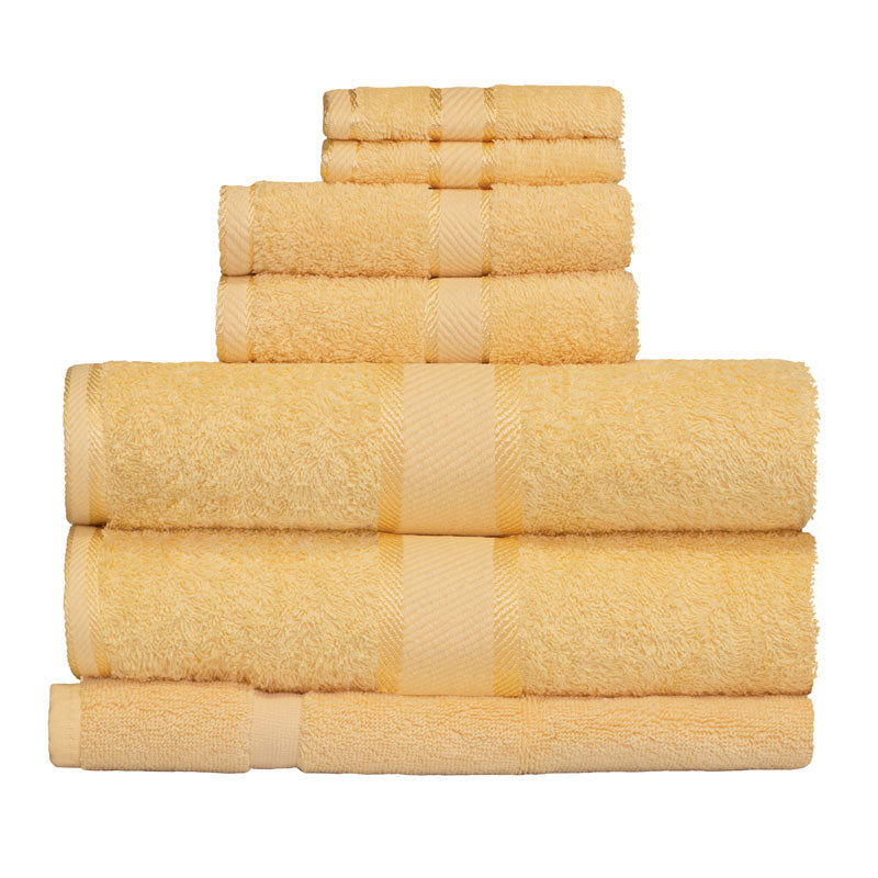 100% Cotton Bath Towels Set of 7 - Soft Yellow Luxury Towels for Spa, Bathroom & Beach | Eco-Friendly & Absorbent