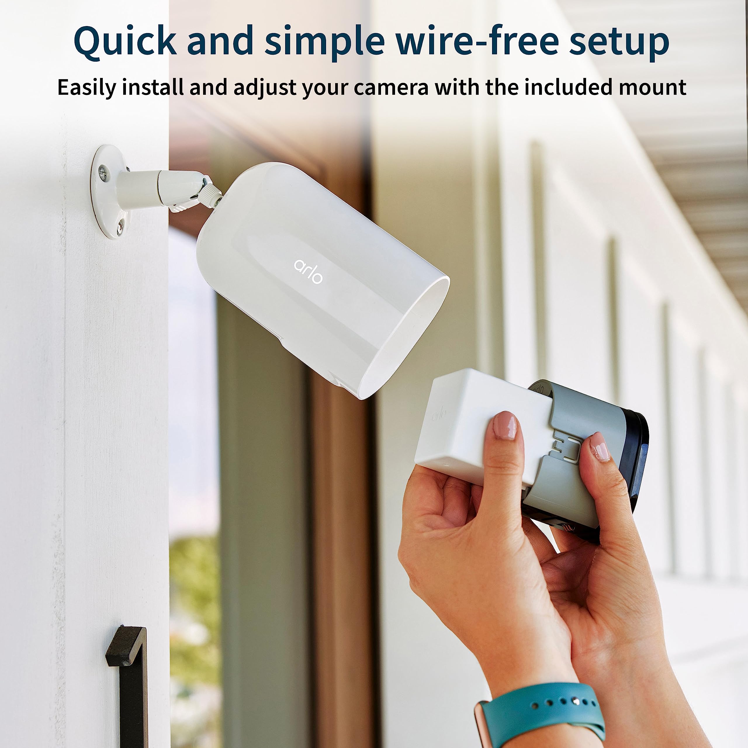 Arlo Pro 5S 2K XL Spotlight Camera - Wireless Outdoor Security Camera System with Color Night Vision, 2-Way Audio, Dual-Band WiFi & 1-Year Battery Life (3-Pack, White) - Ideal for Home Surveillance, Backyard Monitoring & Business Security