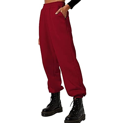 Women's High Waisted Fleece Lined Sweatpants - Soft Jogger Pants with Cinch Bottom for Workout, Yoga & Lounge - Cozy Winter Athletic Pants for Running, Gym & Casual Wear