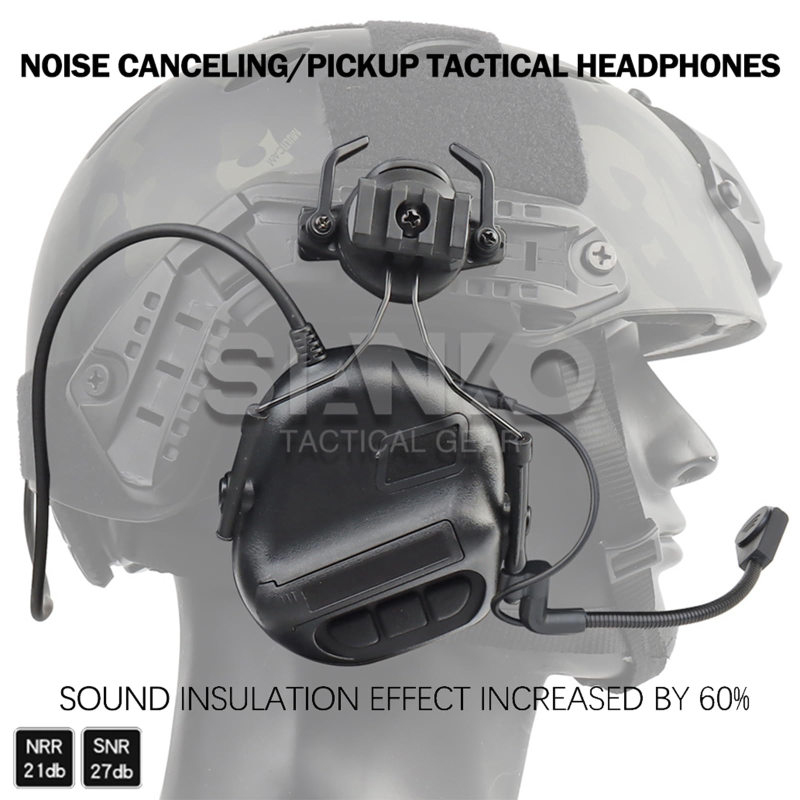 Tactical Paintball Airsoft Helmet Set with Noise Cancelling Headset, Telescope, Visor, Goggles & NVG Mount - Ideal for Military Simulation, Airsoft Battles & Outdoor Adventure
